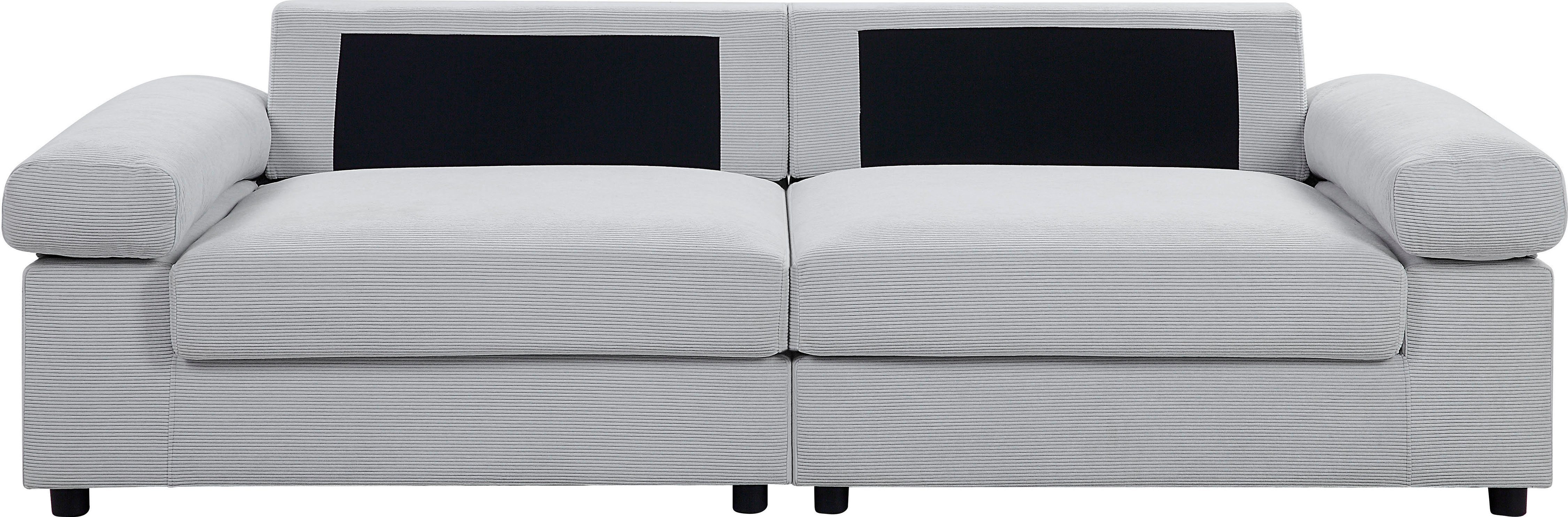 ATLANTIC home Bjoern, Cord-Bezug, collection Federkern, mit XXL-Sitzfläche, frei stellbar im grau Big-Sofa mit Raum