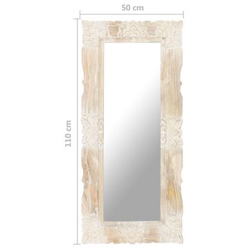 furnicato Wandspiegel Spiegel Weiß 110x50 cm Mango Massivholz