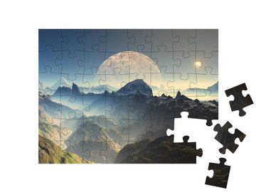 puzzleYOU Puzzle Fantasie eines außerirdischen Planeten, 48 Puzzleteile, puzzleYOU-Kollektionen Weltraum, Universum