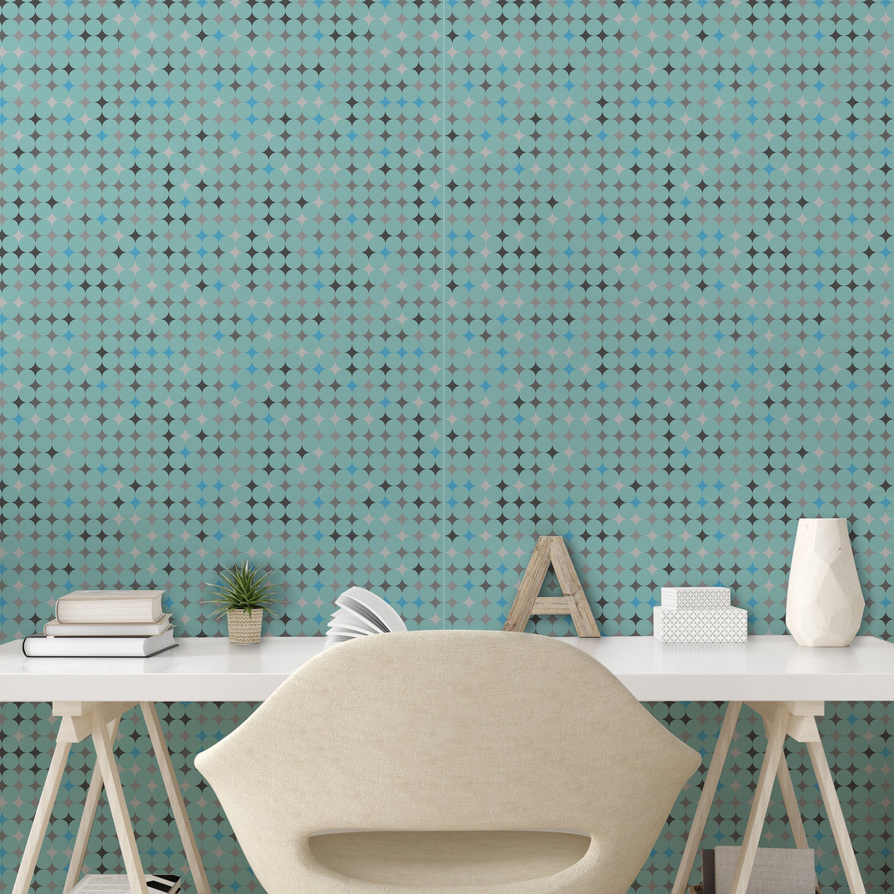 Runde Moderne Wohnzimmer Vinyltapete Muster-Kunst Geometrisch selbstklebendes Abakuhaus Küchenakzent,