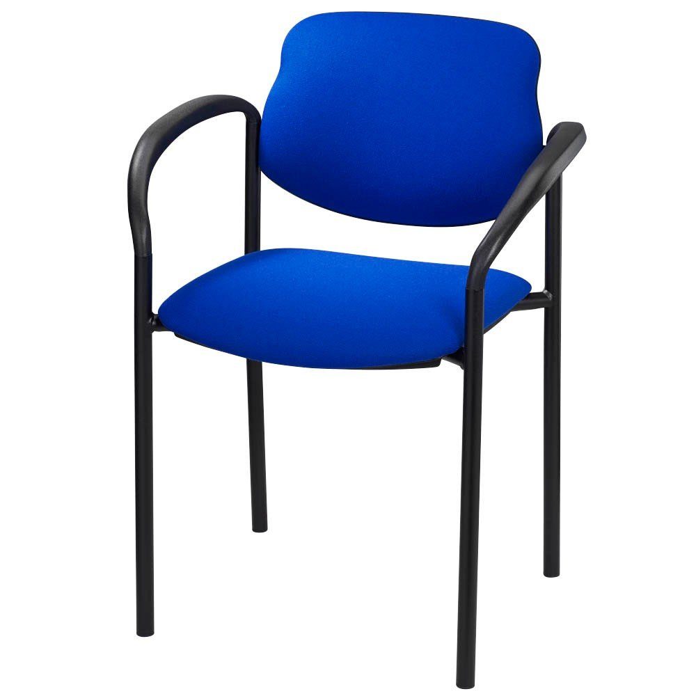Nowy Styl Stapelstuhl 2 Besucherstühle mit Armlehne stapelbar STYL Polyacryl blau