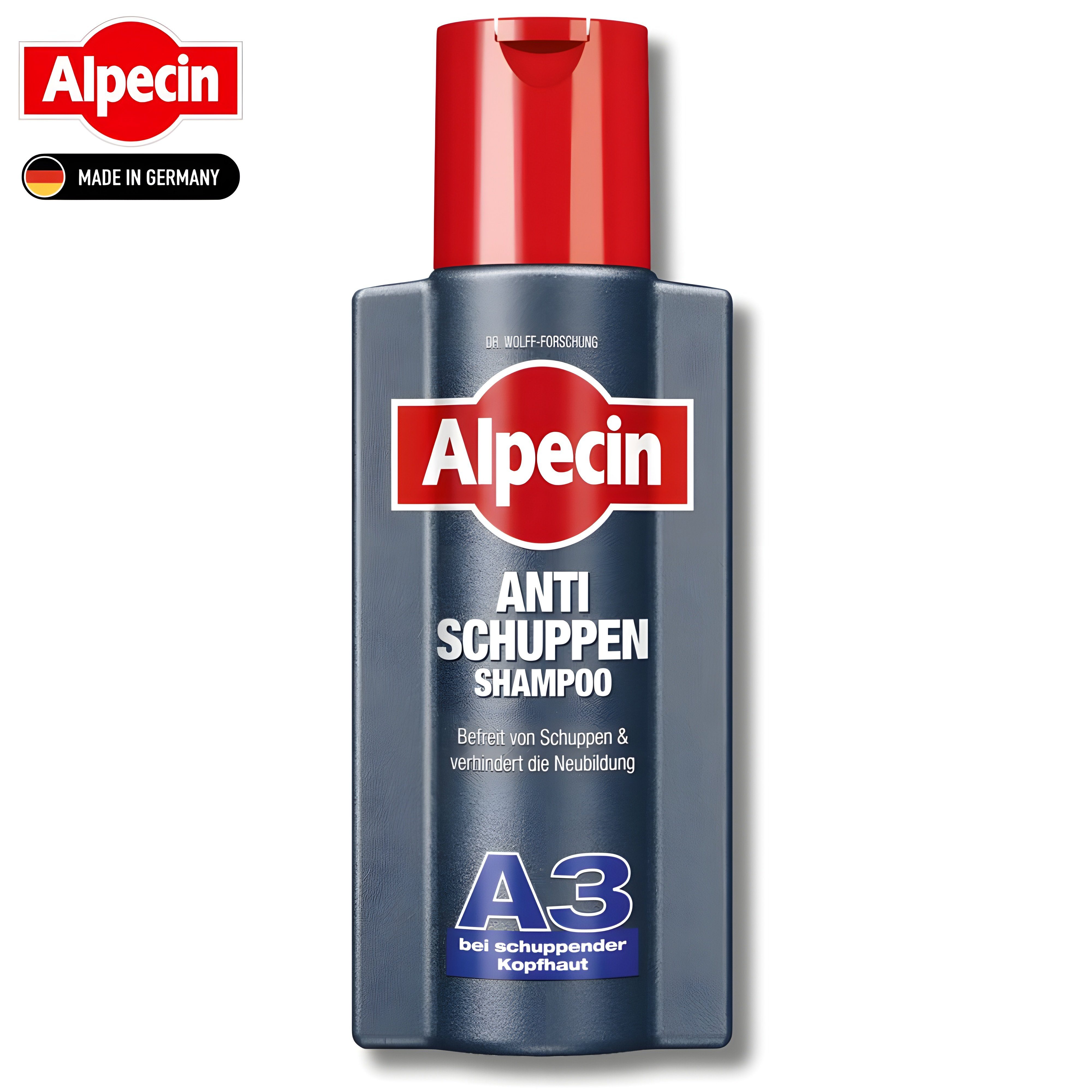 Alpecin Haarshampoo Anti Schuppen A3, 250 ml, Befreit von Schuppen & verhindert die Neubildung