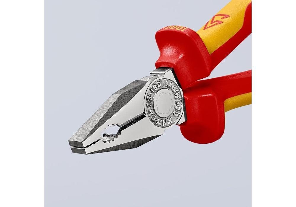 Knipex Kombizange Kombizange VDE Mehrkomponenten-Hüllen Länge 180 mm verchromt