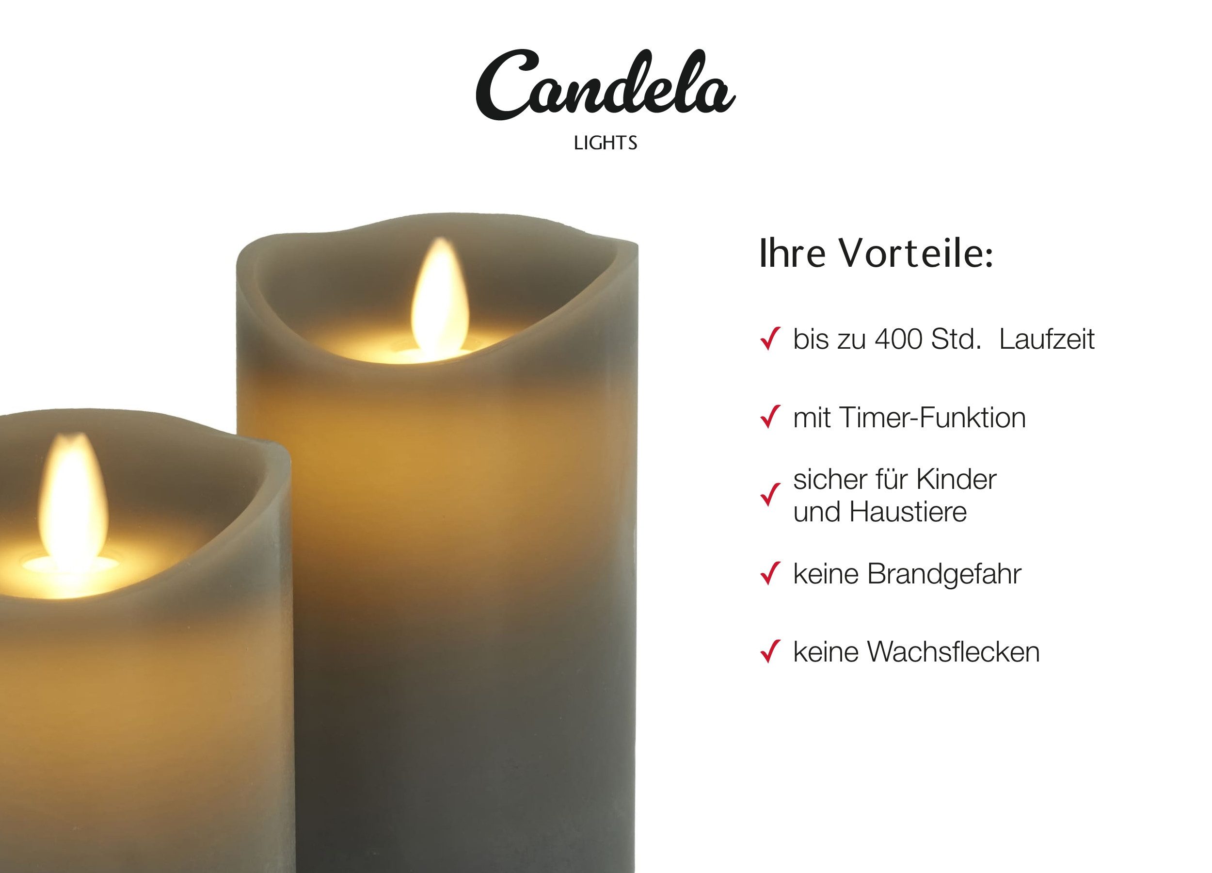 LC Home LED-Kerze Set Echtwachskerze Timerfunktion Fernbedienung LED Kerzen günstig online kaufen