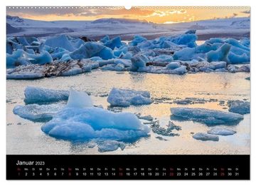 CALVENDO Wandkalender ISLAND - Zauber der Natur (Premium, hochwertiger DIN A2 Wandkalender 2023, Kunstdruck in Hochglanz)