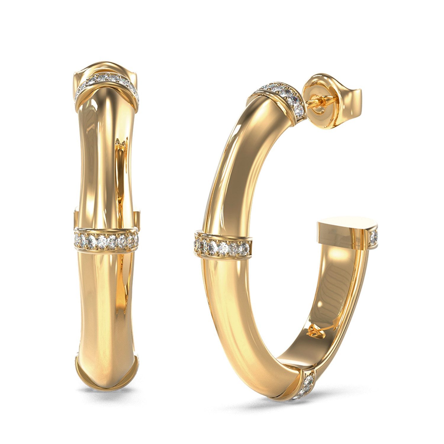 Guess Paar Серьги-кольца Damen-Bambus Goldfarben