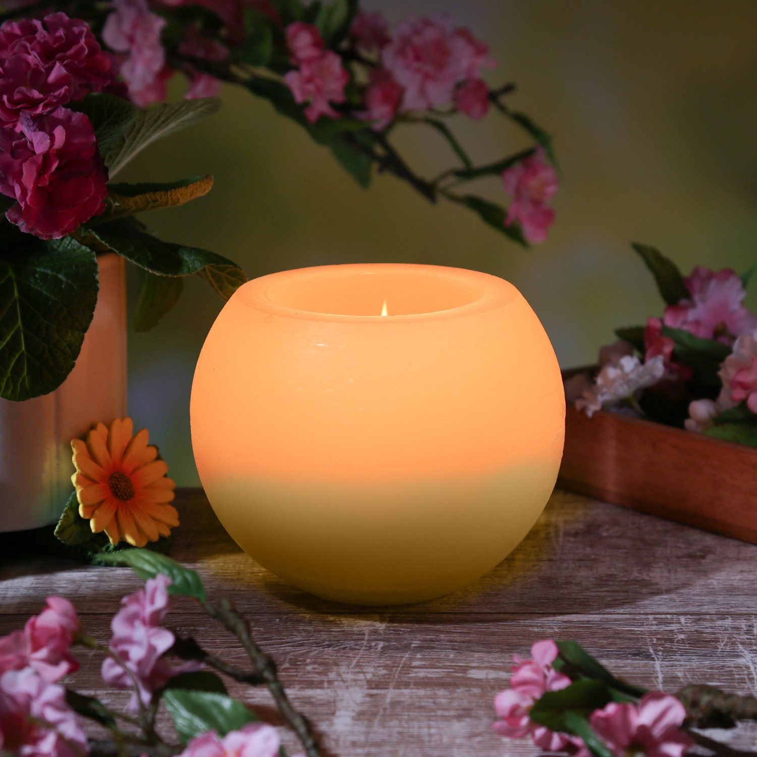 MARELIDA LED-Kerze Duftkerze Citronella für Garten Balkon Outdoorkerze D: 15cm gelb