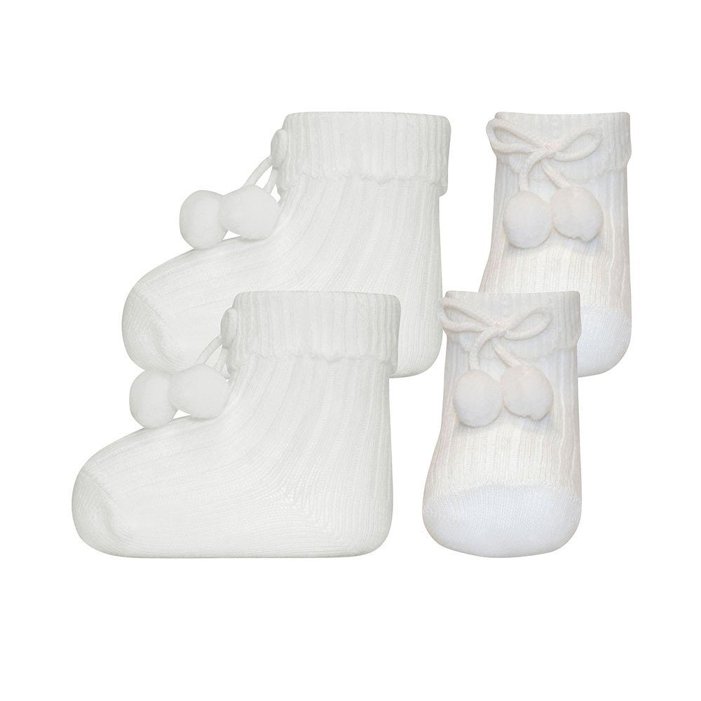 Ewers Socken Newborn Socken Pom Pom (2-Paar)
