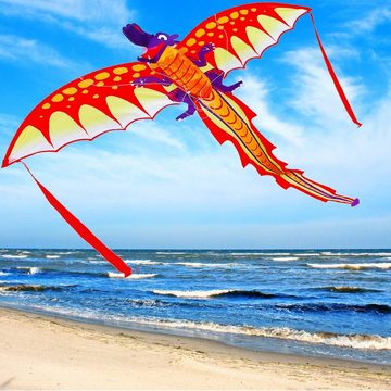 AIROW KITES Flug-Drache Einleiner Phoenix 4mm Fiberglasgestänge Größe 191x102 cm