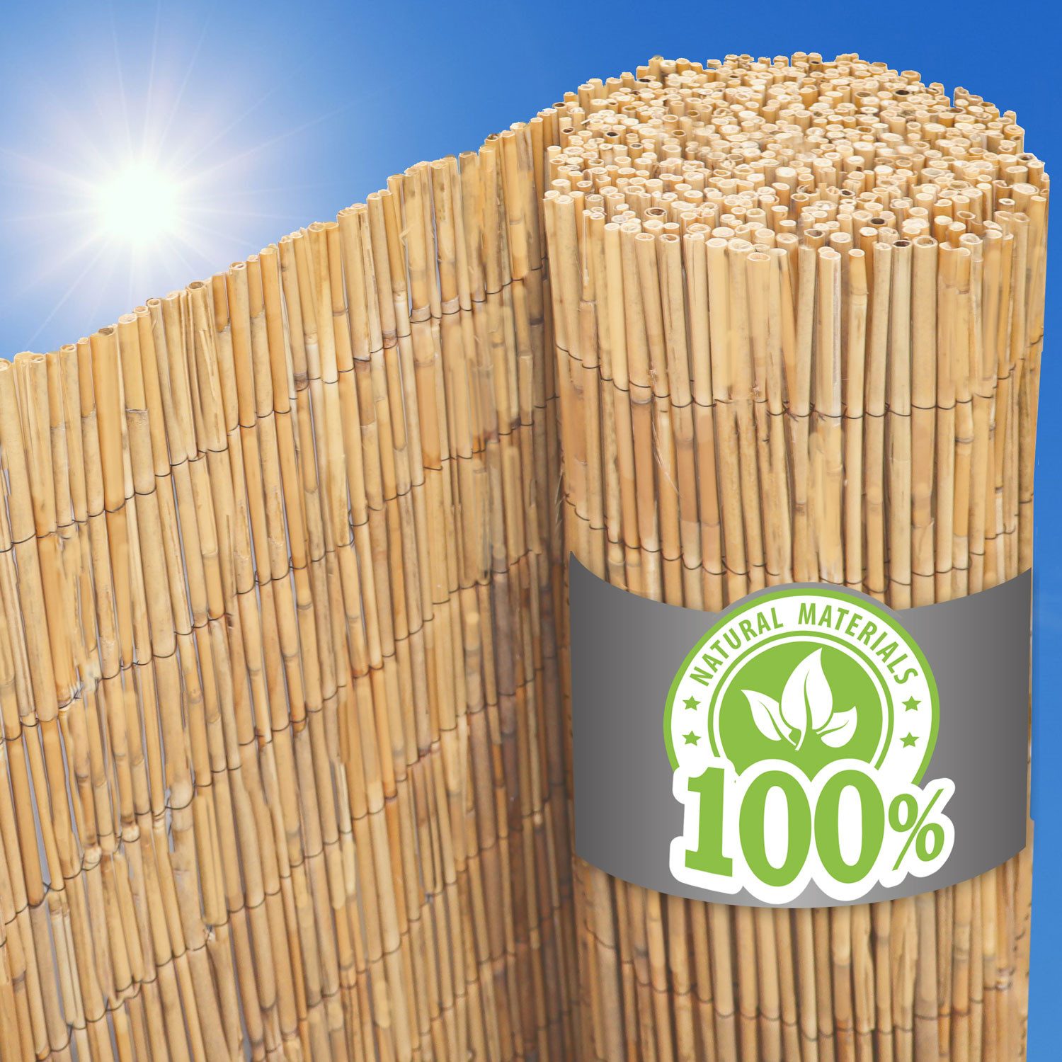 urfence Sichtschutzzaunmatten aus Schilf - 100x300 Schilfmatte - Sichtschutz Balkon Terrasse Garten, Balkonsichtschutz Windschutz Sonnenschutz - Gartenzaun Schilfrohrmatte