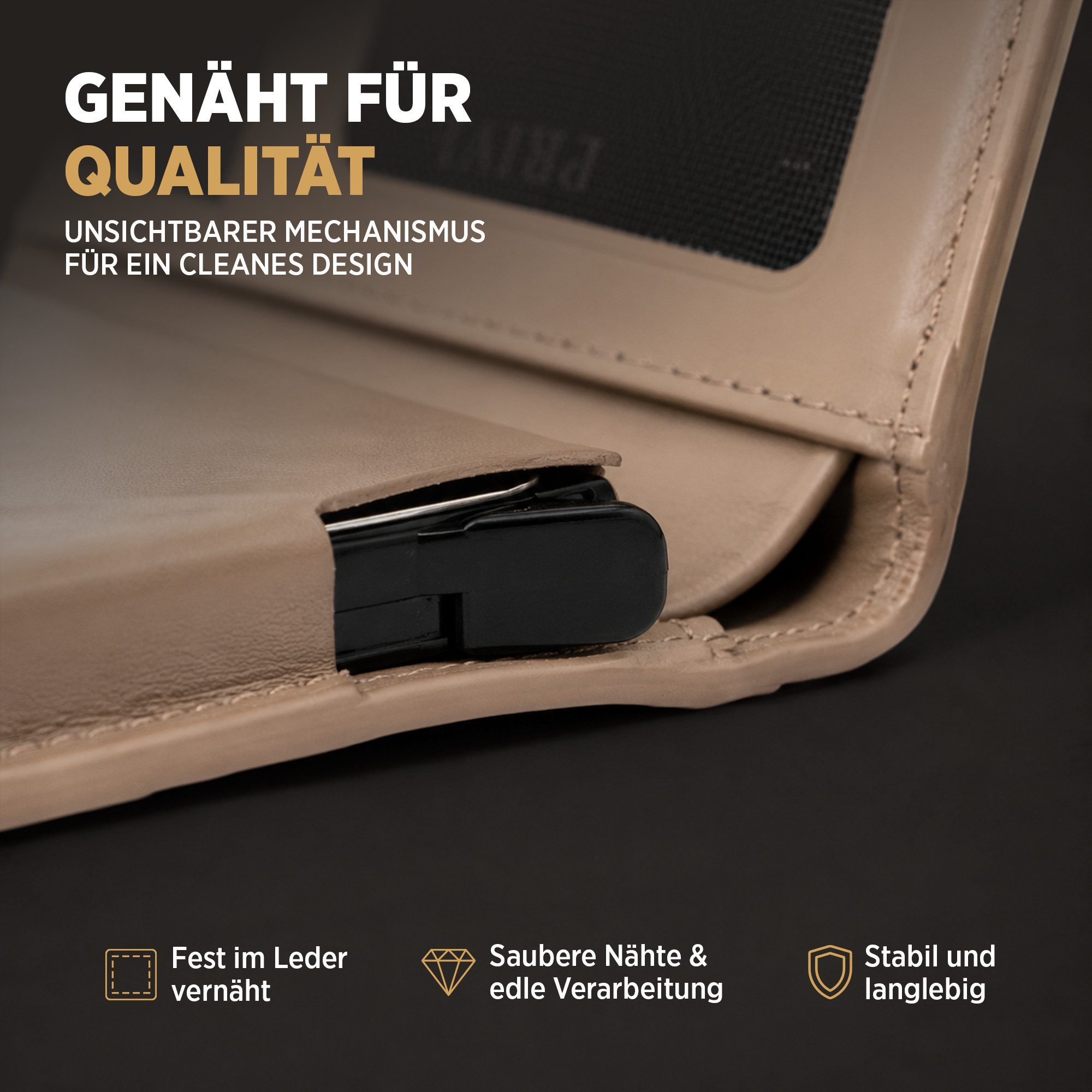 herémood Geldbörse Portemonnaie Damen & Herren, Leder Geldbörse Wallet mit RFID Schutz (Visitenkartenetui Wallets for Men Geschenk Papa RFID Kartenetui, 1-tlg., – Bild 5 von 5