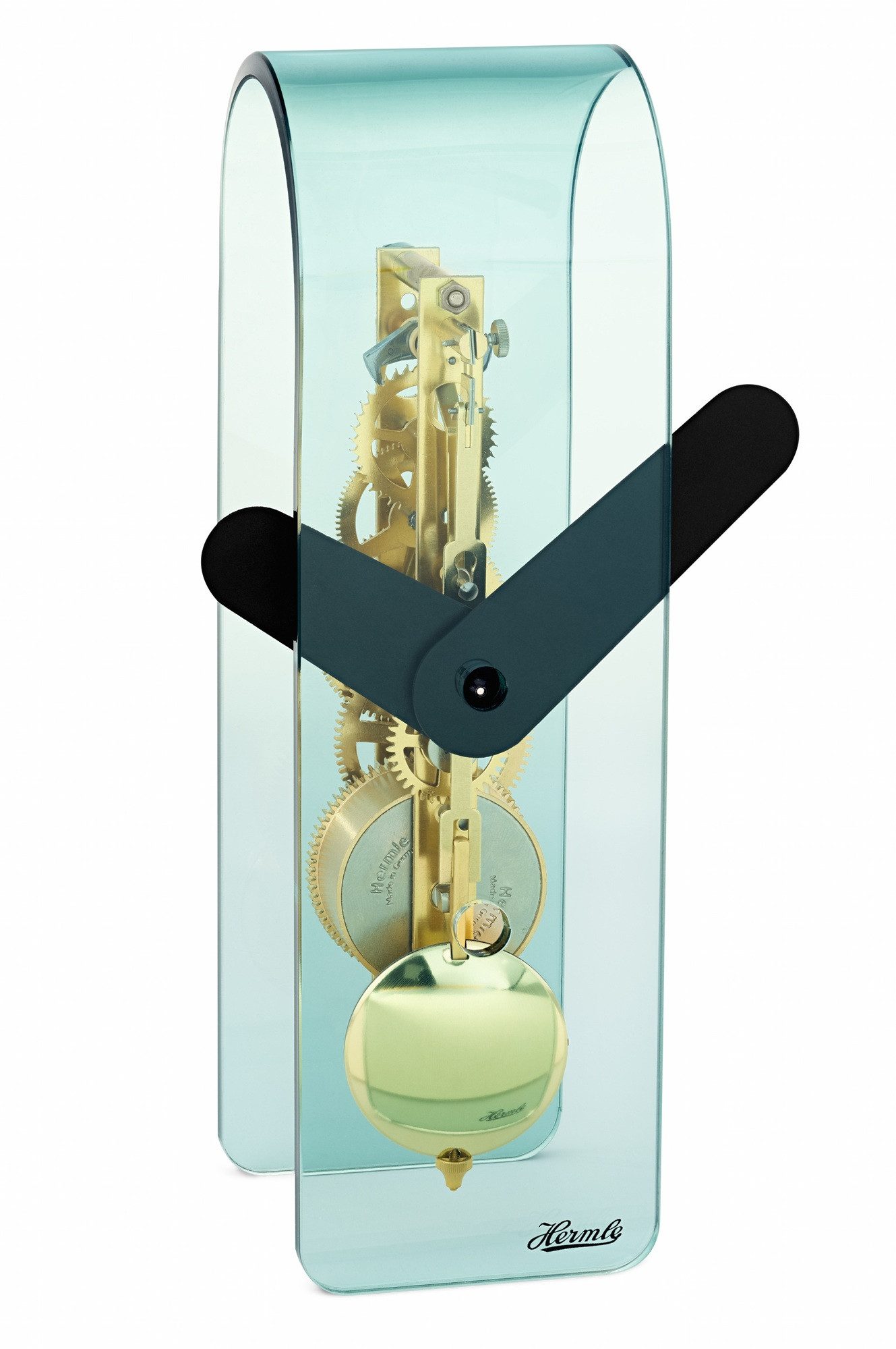 Hermle Pendeltischuhr mechanisch Hermle Tischuhr Serie 2306 Acryl Stabpendeluhrwerk