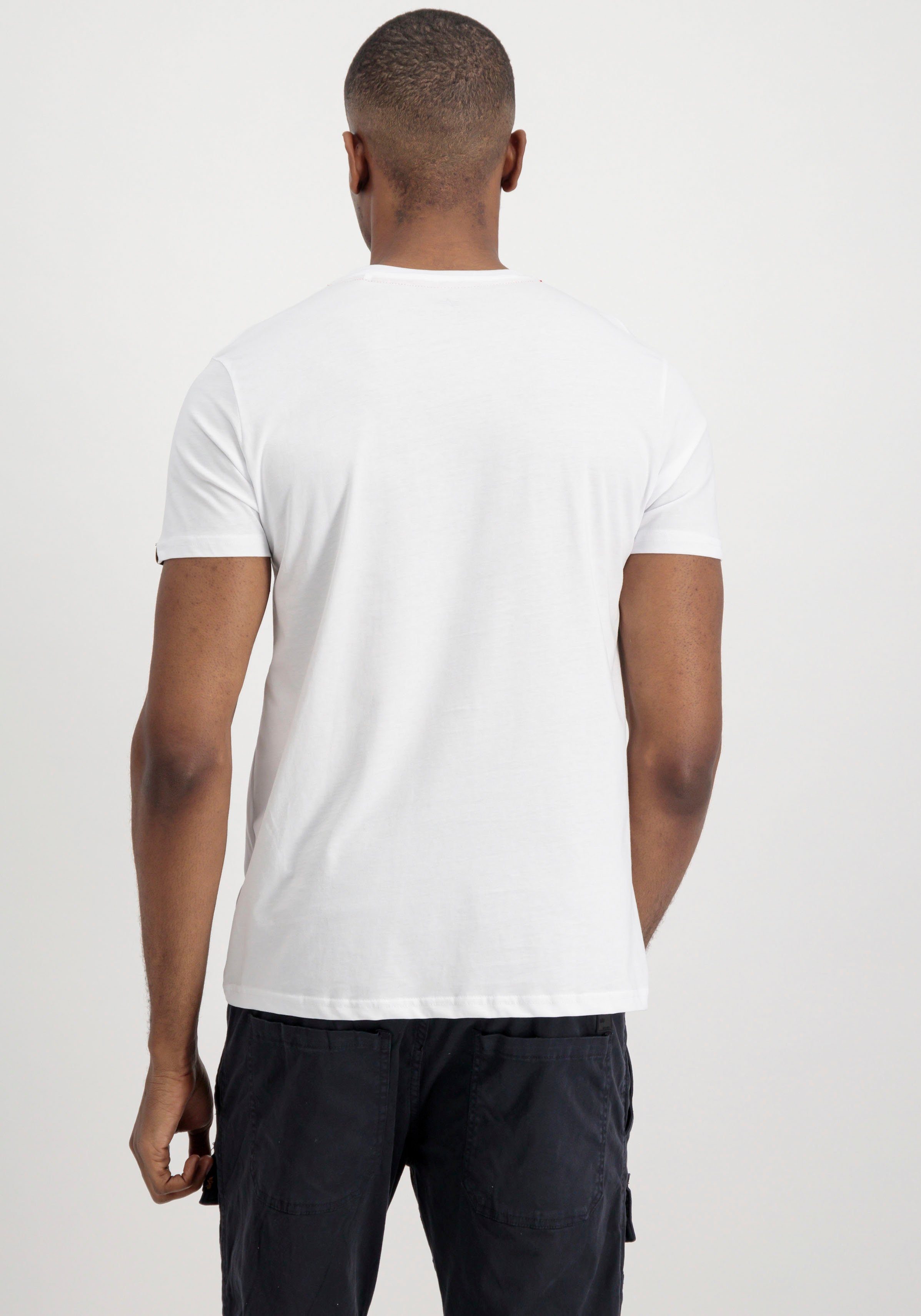 T white Rundhalsshirt Alpha ML Basic Industries