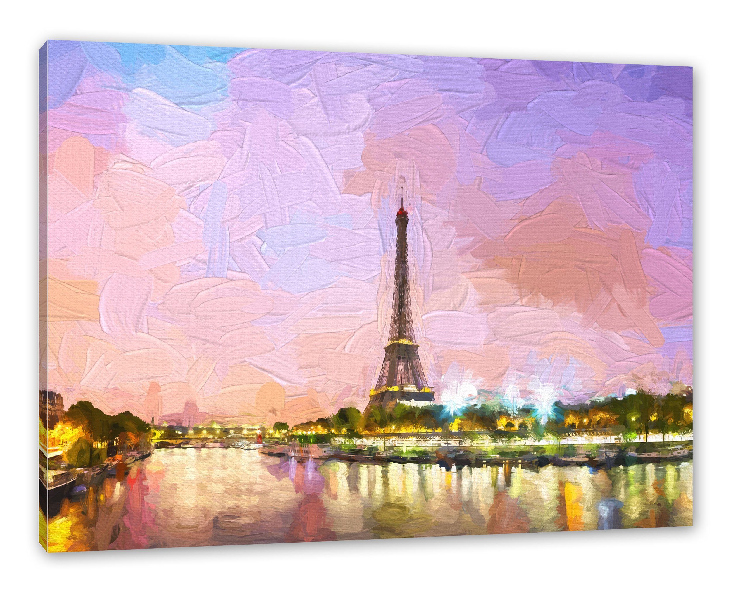 Leinwandbild Eifelturm Paris bei Nacht