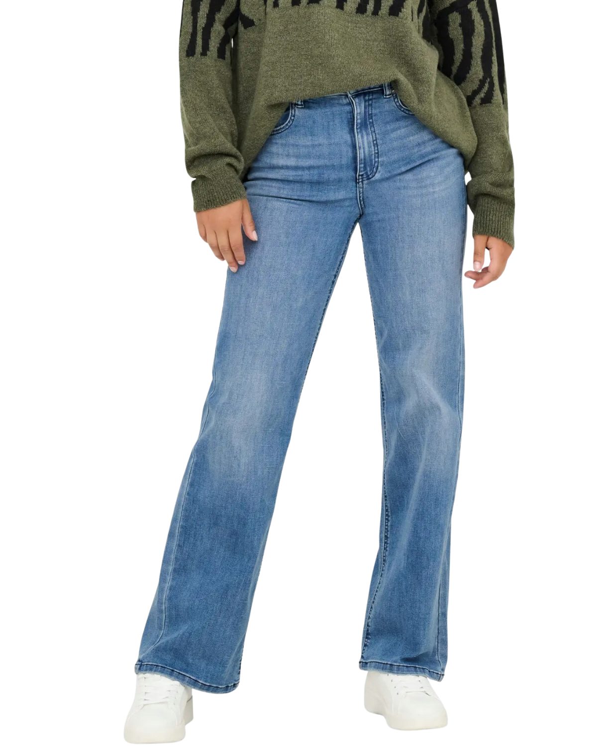 ONLY Weite Jeans Moderne Wide-Leg-Jeans mit High-Waist Bund und lockerer Passform