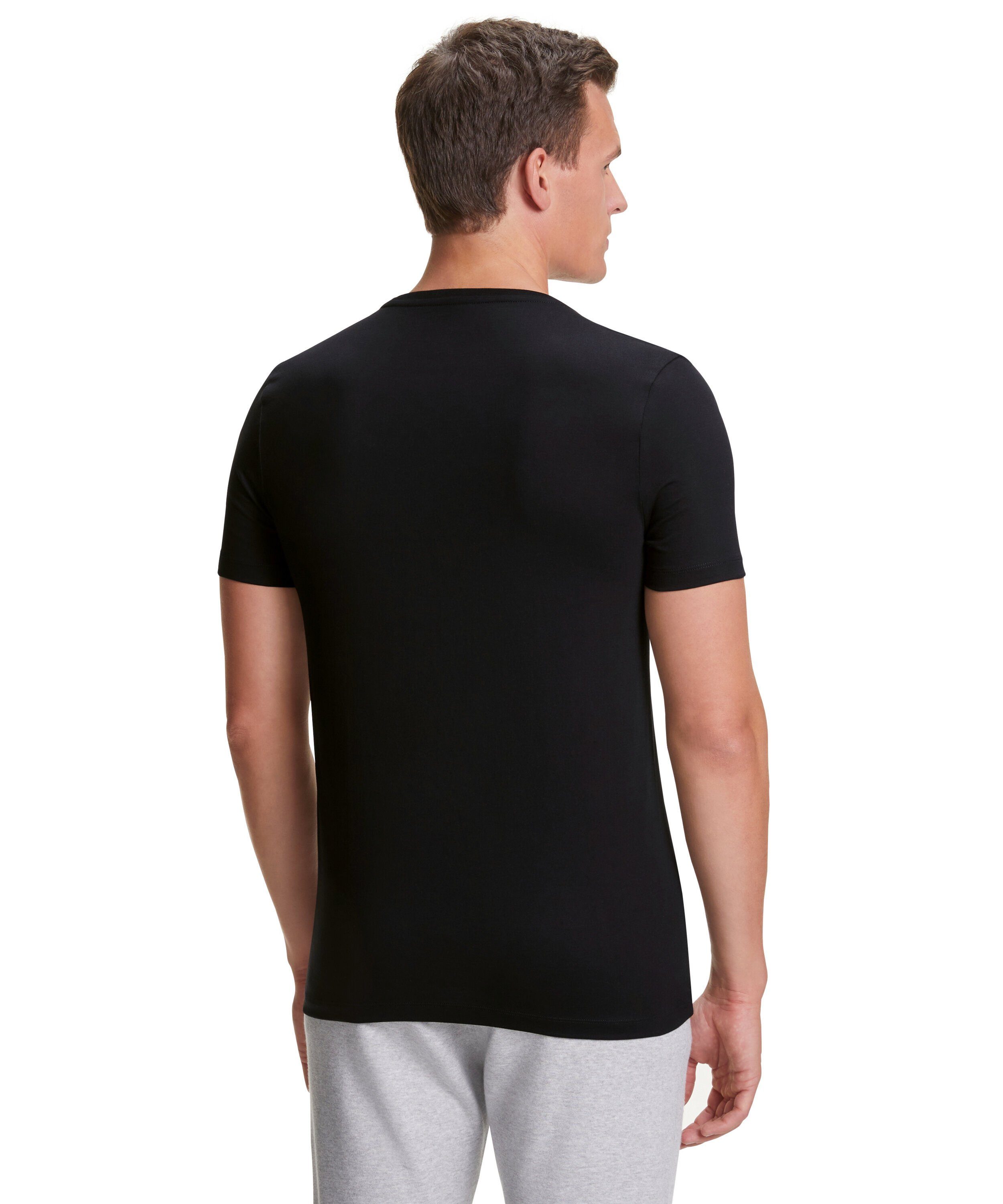 FALKE T-Shirt black Material aus atmungsaktivem 2-Pack (3000) (2-tlg)