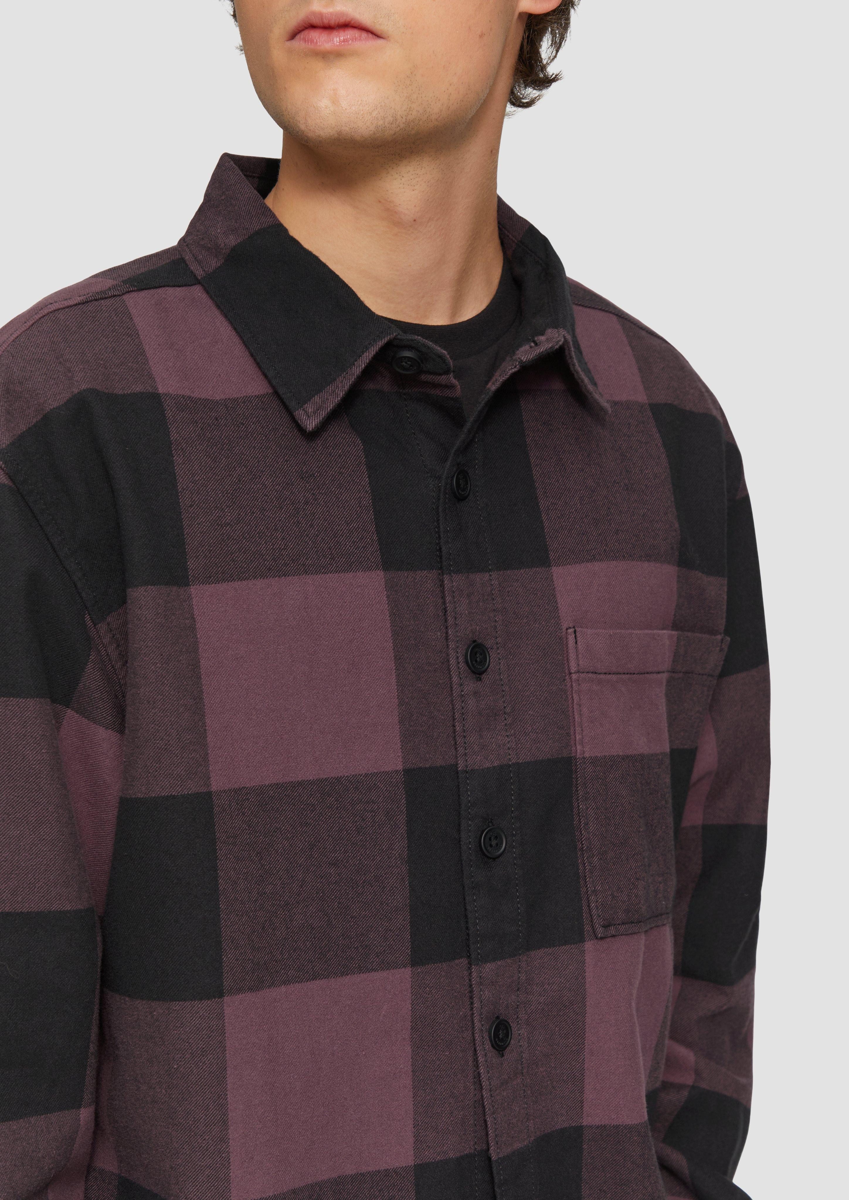 QS Langarmhemd Relaxed Fit: Flanellhemd mit günstig online kaufen