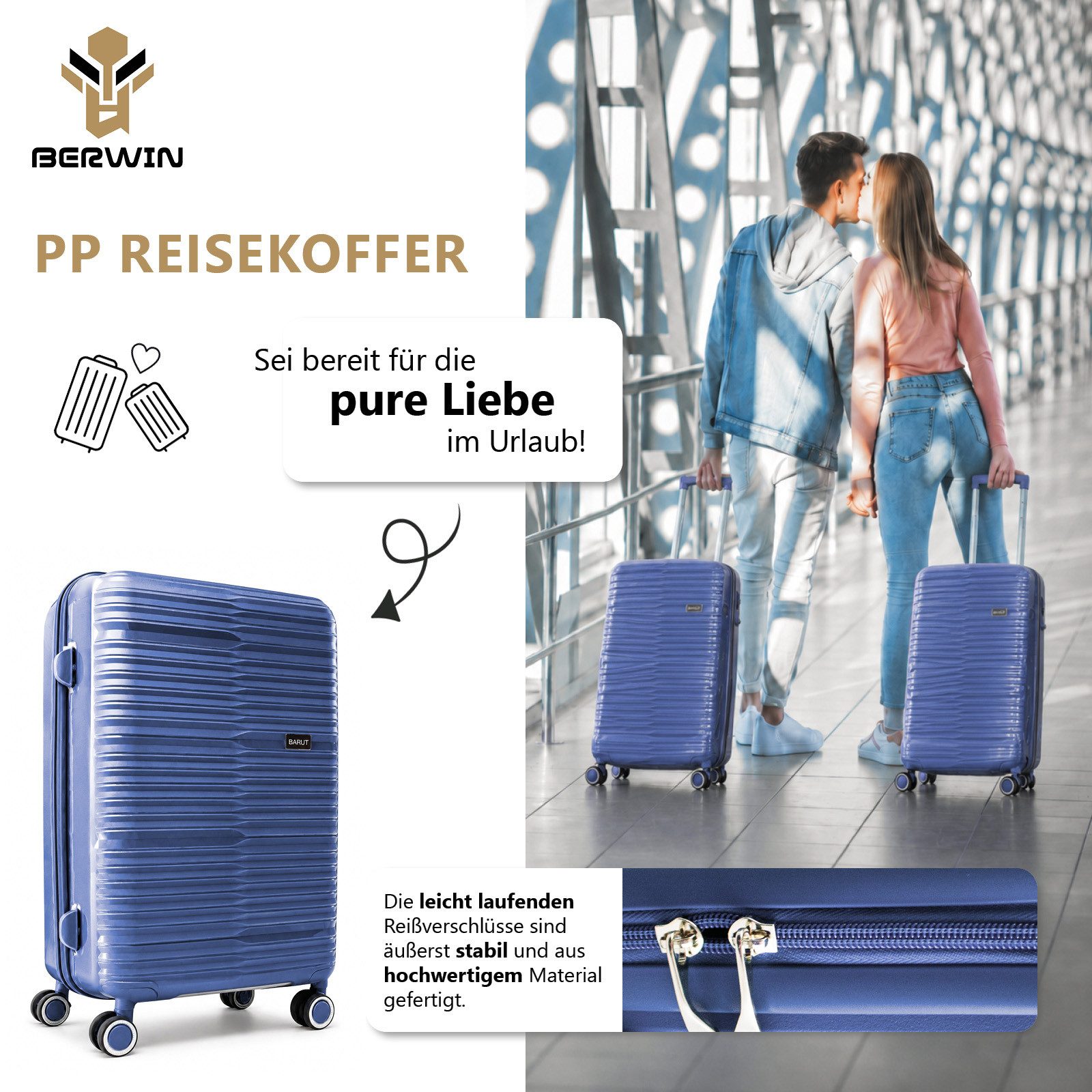 Barut Trolleyset PP Reisekofferset Navyblau, (Set, 3 tlg., MS-19062)