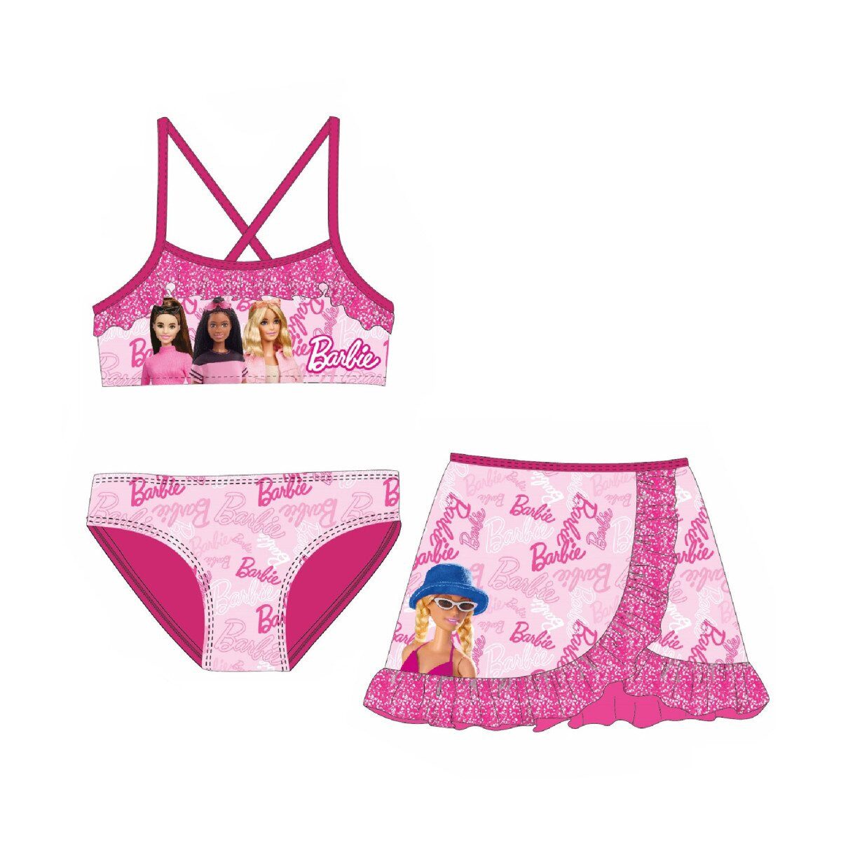 Barbie Schwimmanzug Barbie Bikini & Rock Set – Style Design 3/4 Jahre