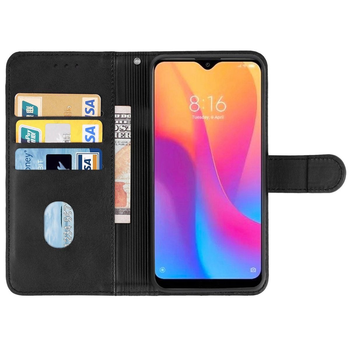 König Design Handyhülle Xiaomi Redmi 9AT, Schutzhülle Schutztasche Case Cover Etuis Wallet Klapptasche Bookstyle