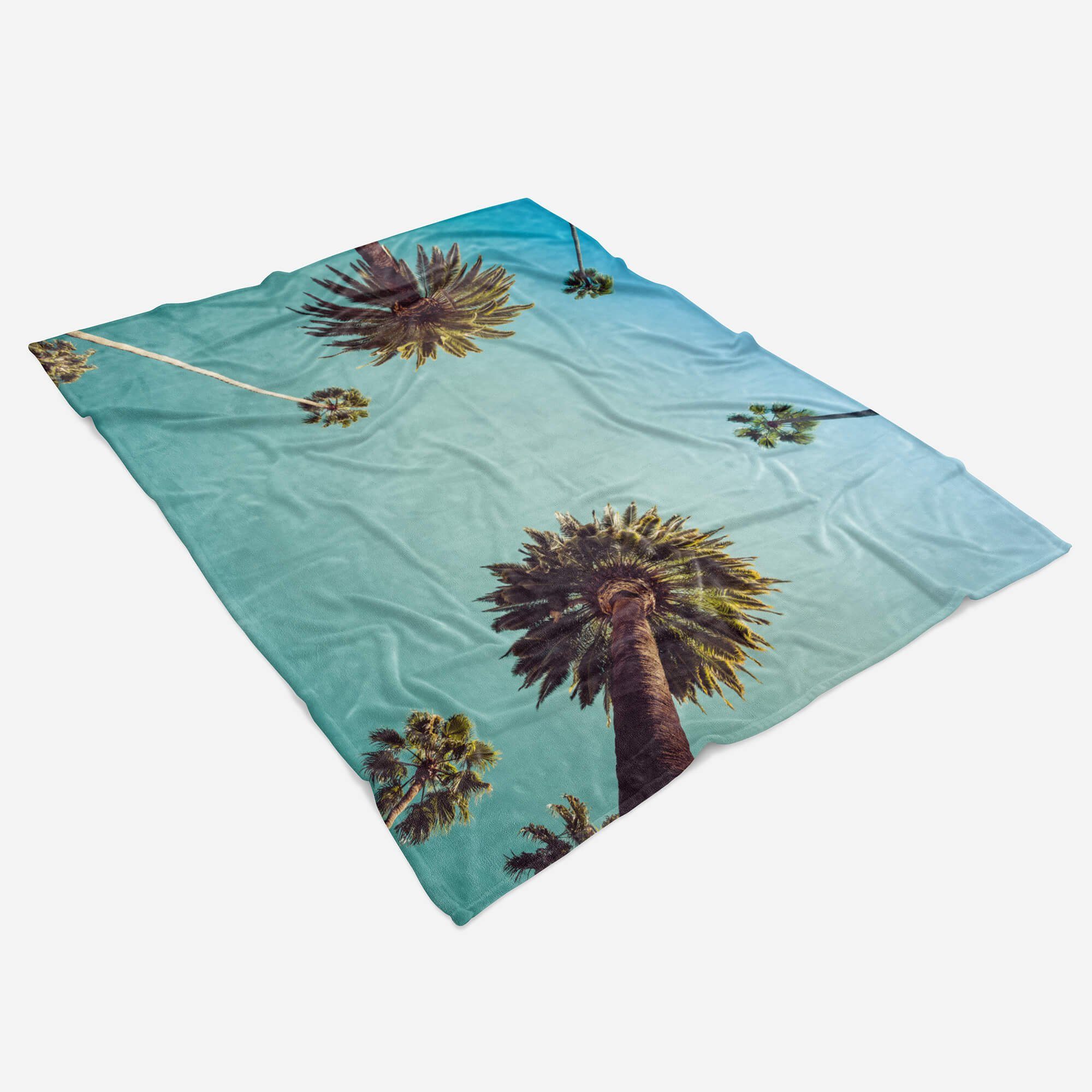 Palmen Handtücher Baumwolle-Polyester-Mix Sonne Strandhandtuch Art Fotomotiv Himme, Handtuch Sinus Saunatuch mit (1-St), Kuscheldecke Handtuch