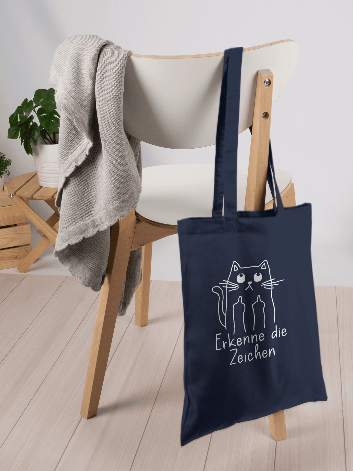 Shirtracer Umhängetasche Katzensprüche Lustig Katze Katzenfan Geschenk Erkenne die Zeichen, Sprüche Statement mit Spruch