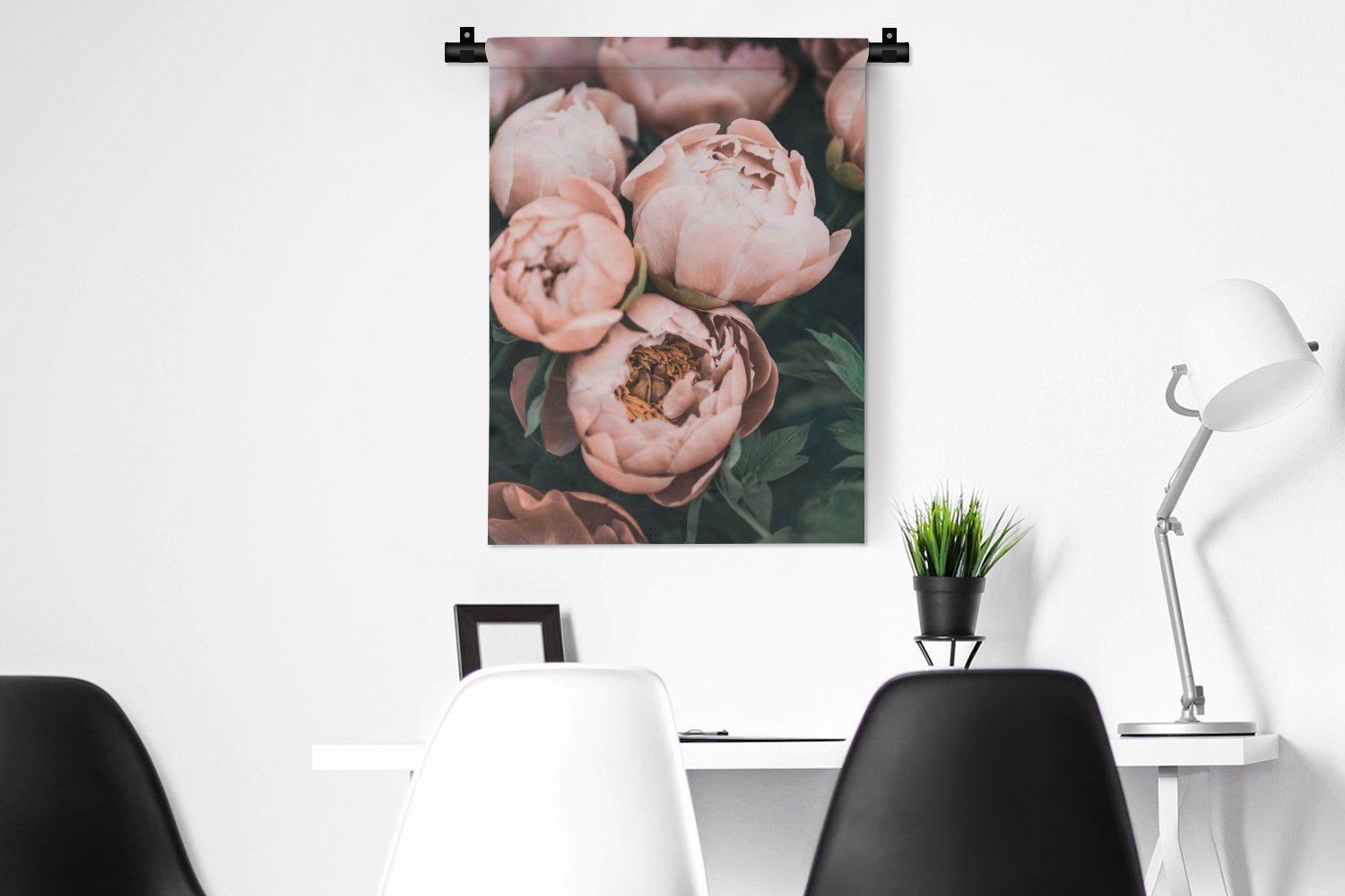 - - Blumen Wanddekoobjekt Deko der Wand, MuchoWow Tapisserie, Schlafzimmer für Rosa Natur - Wohnzimmer, an Pflanzen,