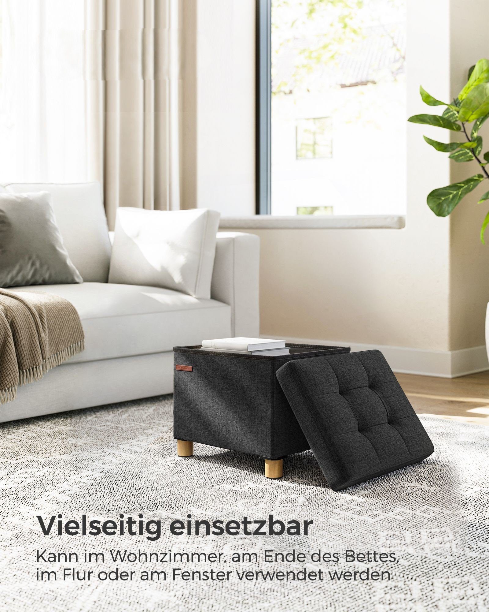 SONGMICS Sitzhocker, Sitzbank 32x40x33,5cm klappbare Sitztruhe günstig online kaufen