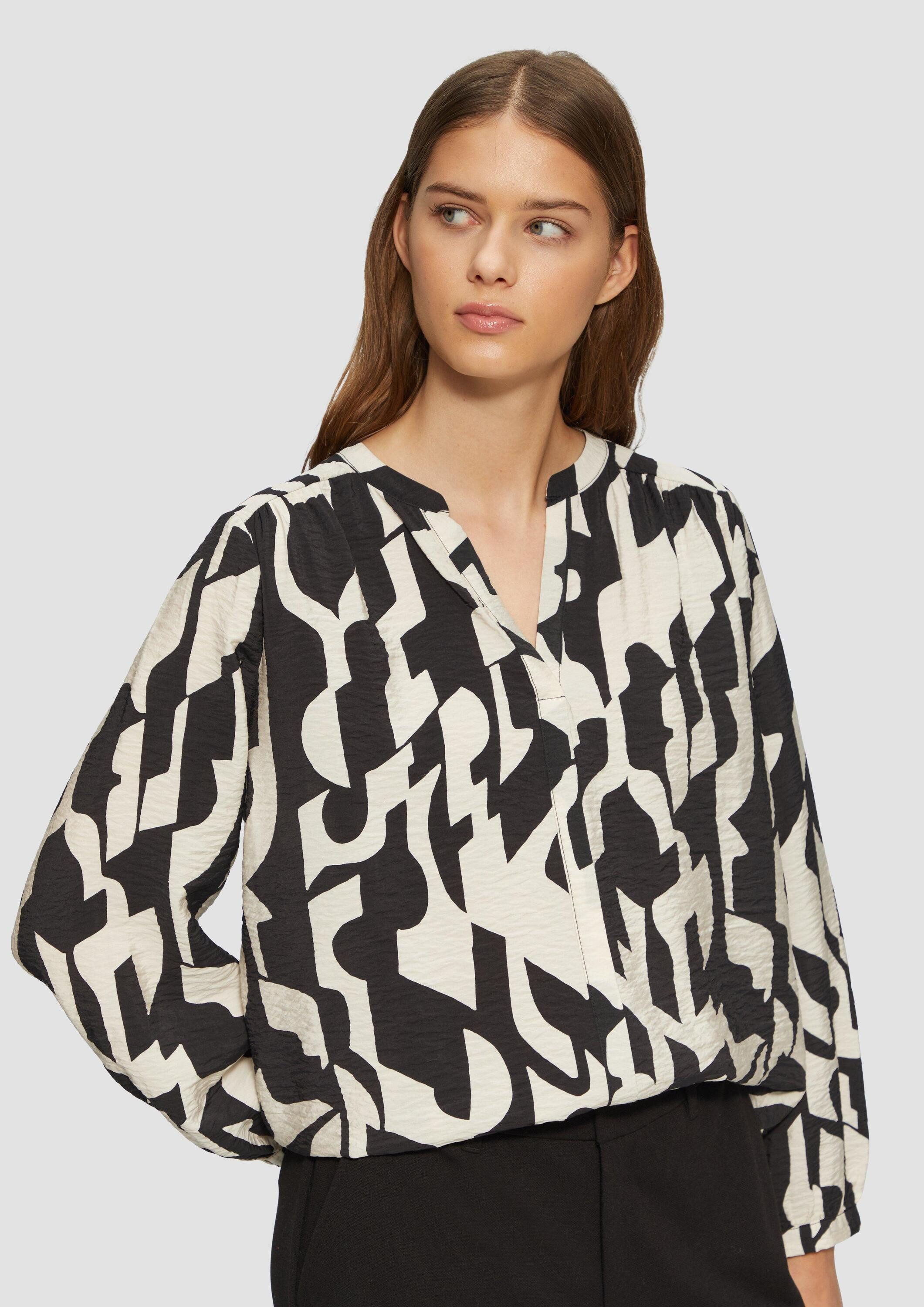 s.Oliver Langarmbluse Bluse Strukturierte Bluse aus günstig online kaufen