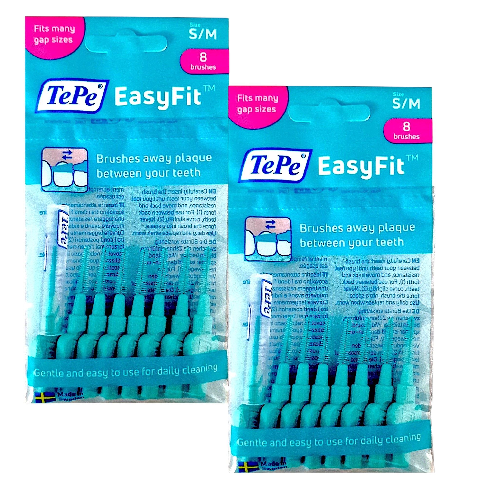 TePe Interdentalbürsten 2x TePe EasyFit S/M - blau 2x 8 Stück