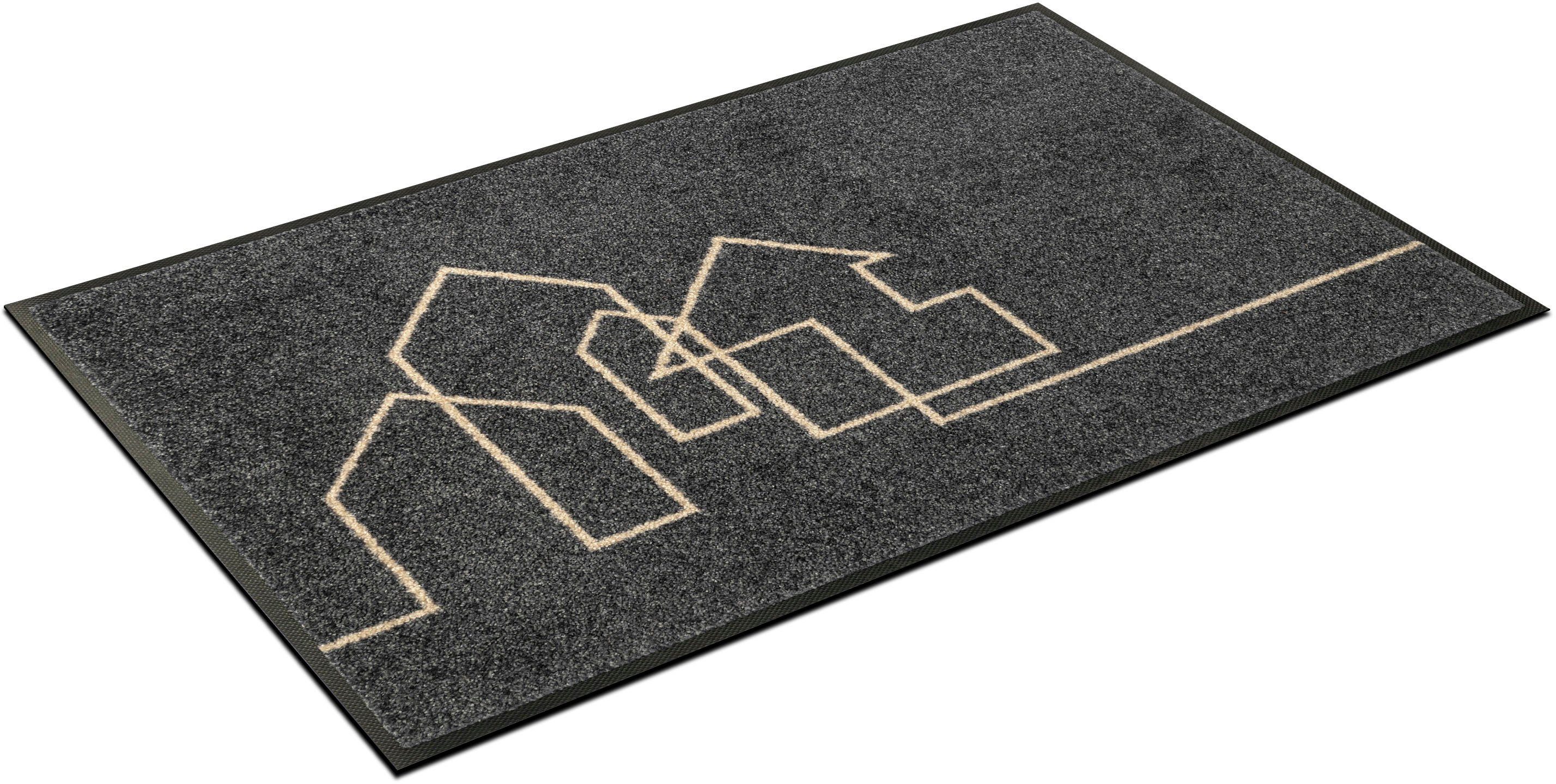 Fußmatte Linestreet, fußbodenheizungsgeeignet, by rutschfest wash+dry mm, 7 sehr flach, Kleen-Tex, Höhe: rechteckig