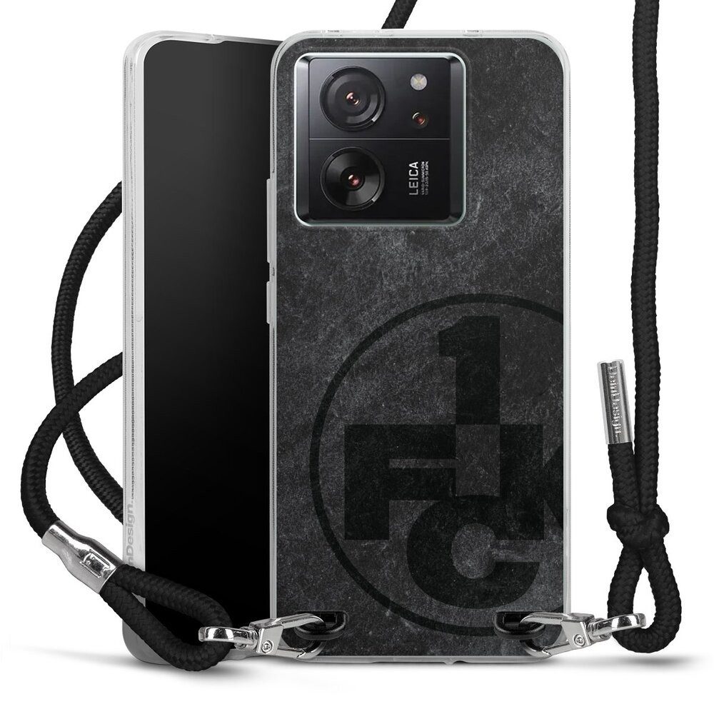 DeinDesign Handyhülle 1. FC Kaiserslautern 1. FCK Beton 1.FCK Black Grunge, Xiaomi 13T Pro Handykette Hülle mit Band Case zum Umhängen