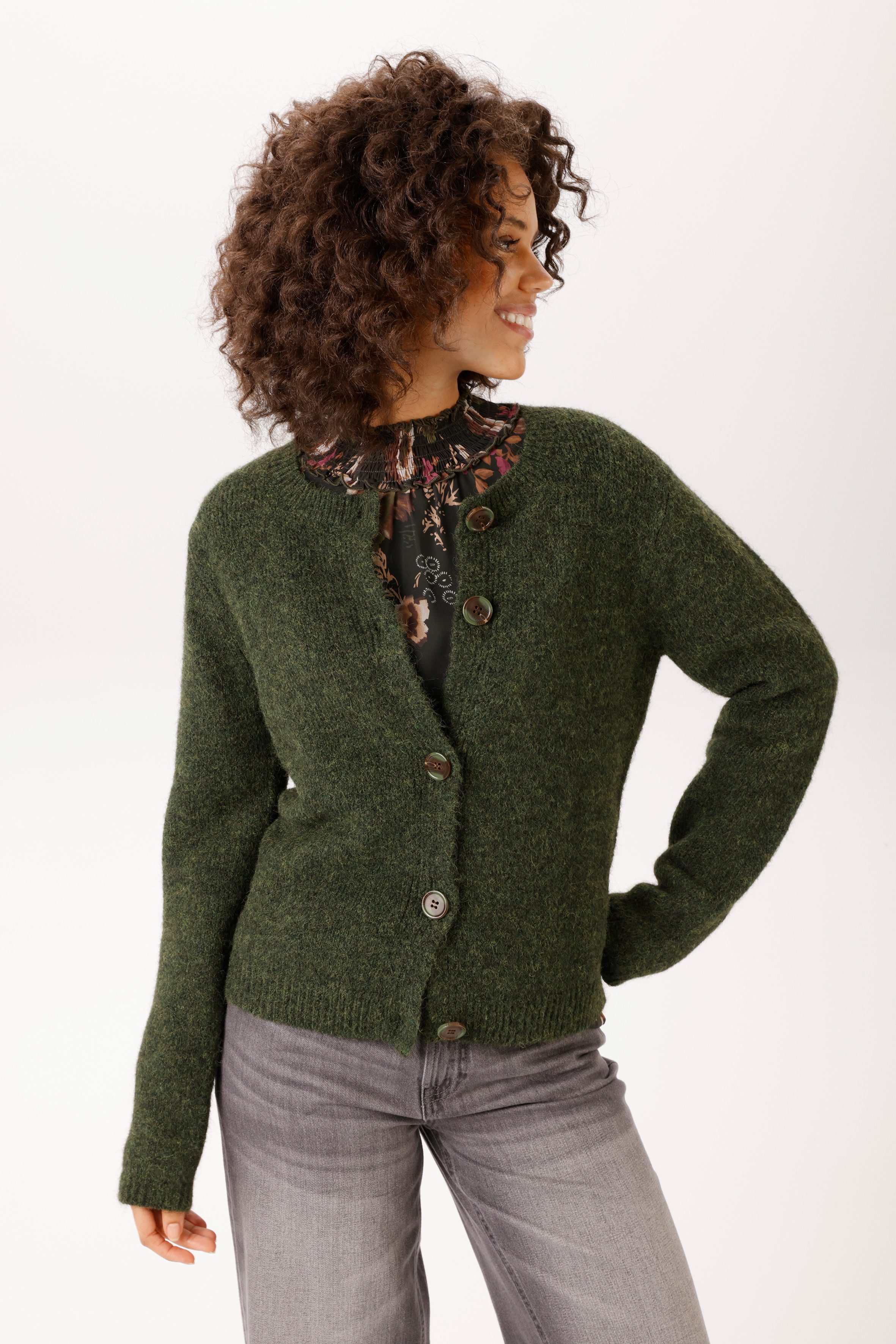 Aniston CASUAL Strickjacke aus bunt meliertem, flauschig weichem Garn - NEUE KOLLEKTION
