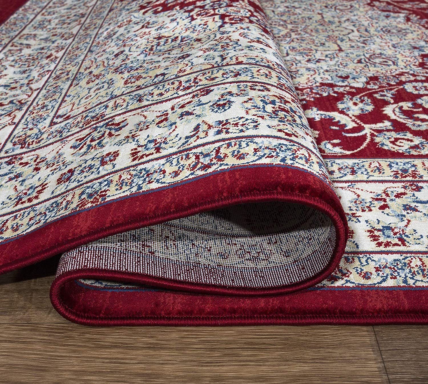 Orientteppich SHIRAZ 2156A, TEPPIA, rechteckig, flur mm, rutschfest teppichläufer Wohnzimmerteppich beige rot, Höhe: 8