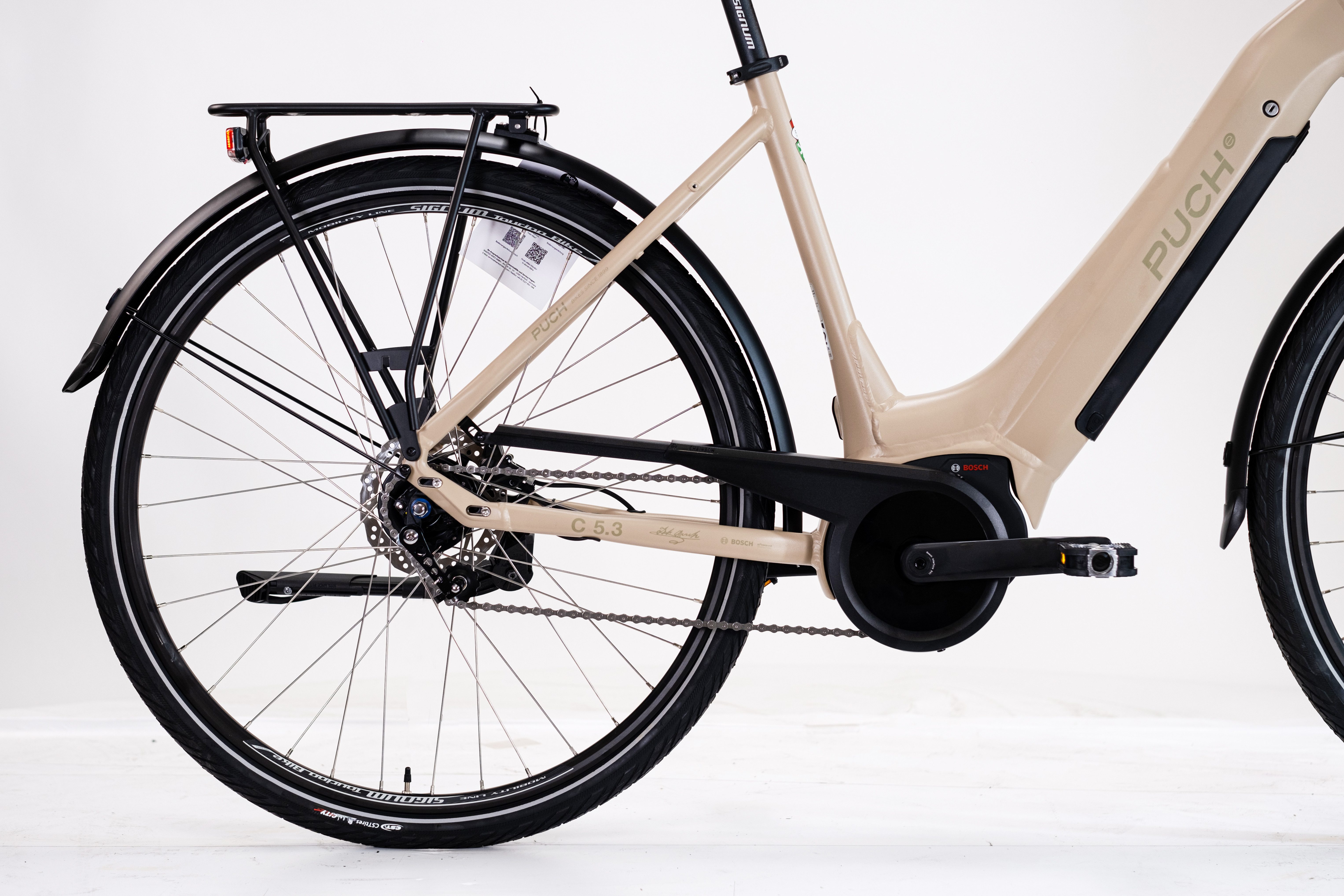 PUCH E-Bike Trekkingrad PUCH C5.3 NEXUS / BOSCH 500 Wh 28" beige 7-Gänge, 7 Gang Shimano Nexus Schaltwerk, Nabenschaltung, Mittelmotor, 500 Wh, BOSCH PERFORMANCE LINE 36 V/250 W, Mittelmotor