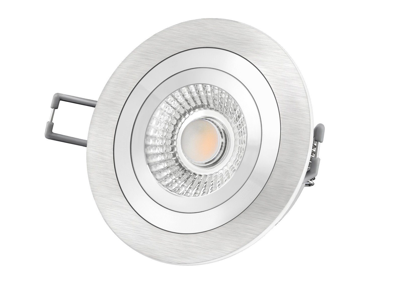 LED-Modul LED Warmweiß LED-Einbauspot RF-2 schwenkbar 230V, Alu flach SSC-LUXon mit 6W, rund Einbaustrahler