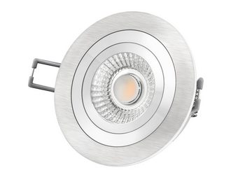 SSC-LUXon LED Einbaustrahler RF-2 LED-Einbauspot rund flach Alu schwenkbar mit LED-Modul 230V, 6W, Warmweiß