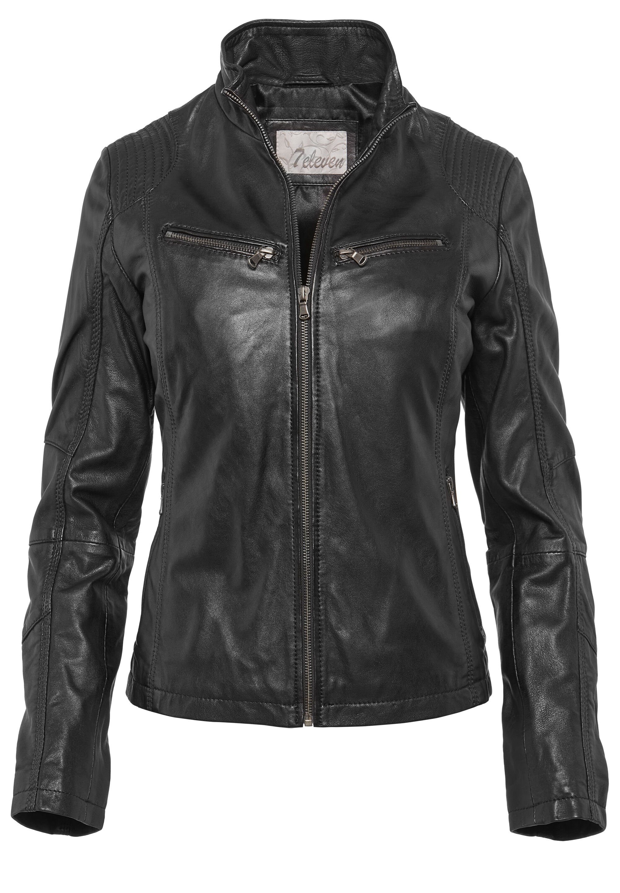 7eleven Lederjacke SEJINA (1-St) mit Ziernähten günstig online kaufen