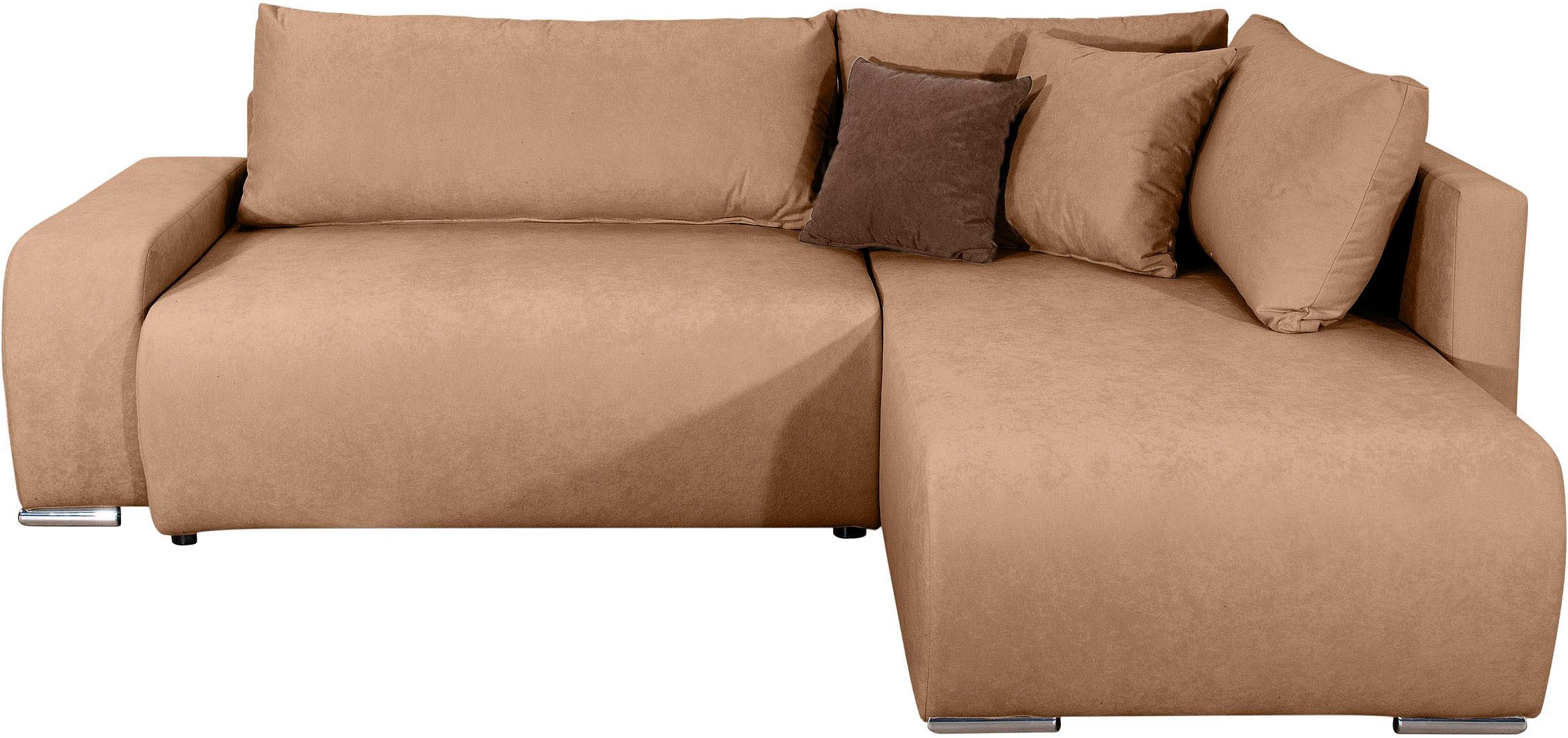 COLLECTION AB Ecksofa Poppy L-Form, B: 227 cm, Bettfunktion, Bettkasten & 1 Zierkissen