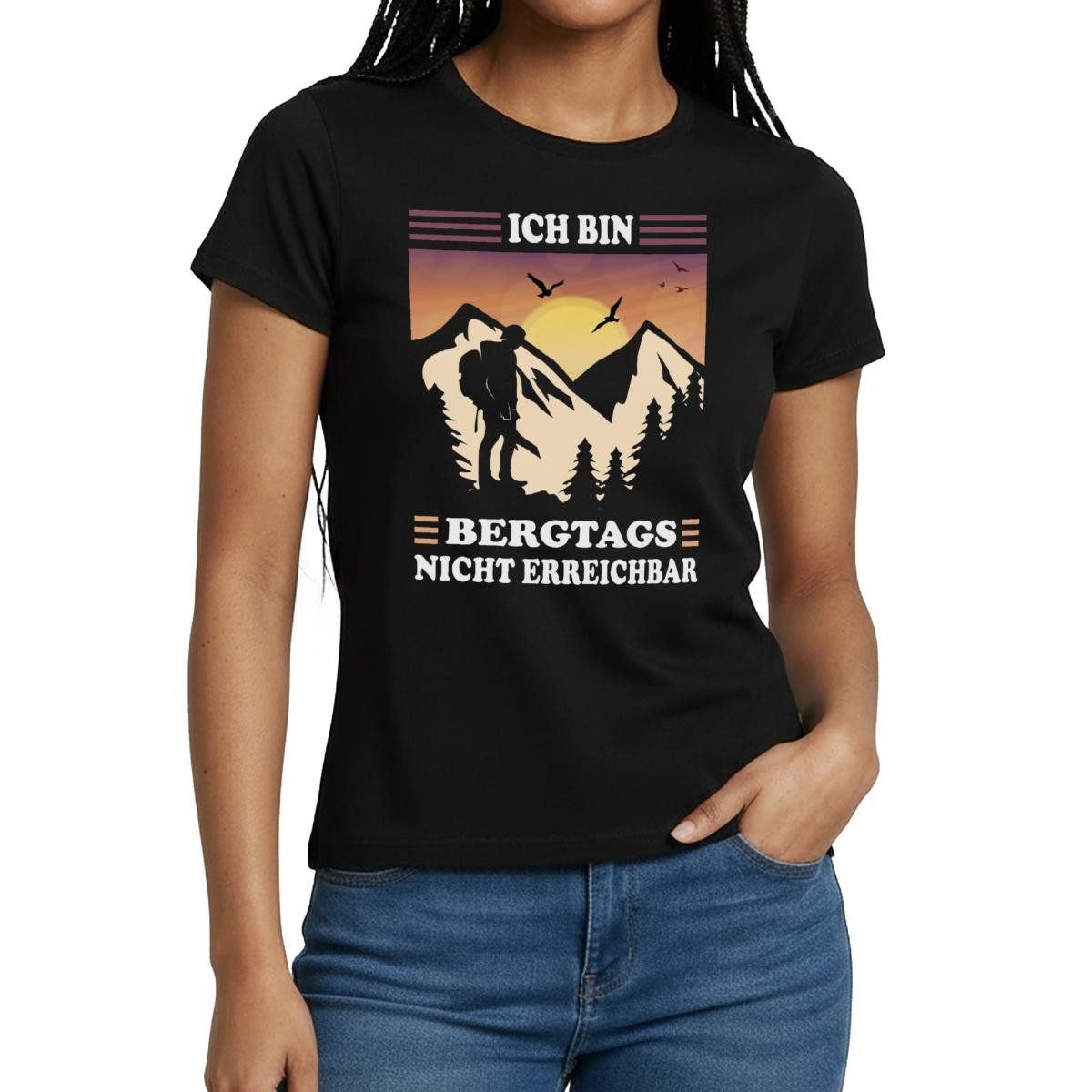 T-Shirt Ich Bin Bergtags Nicht Erreichbar Wandern Frauen T-Shirt