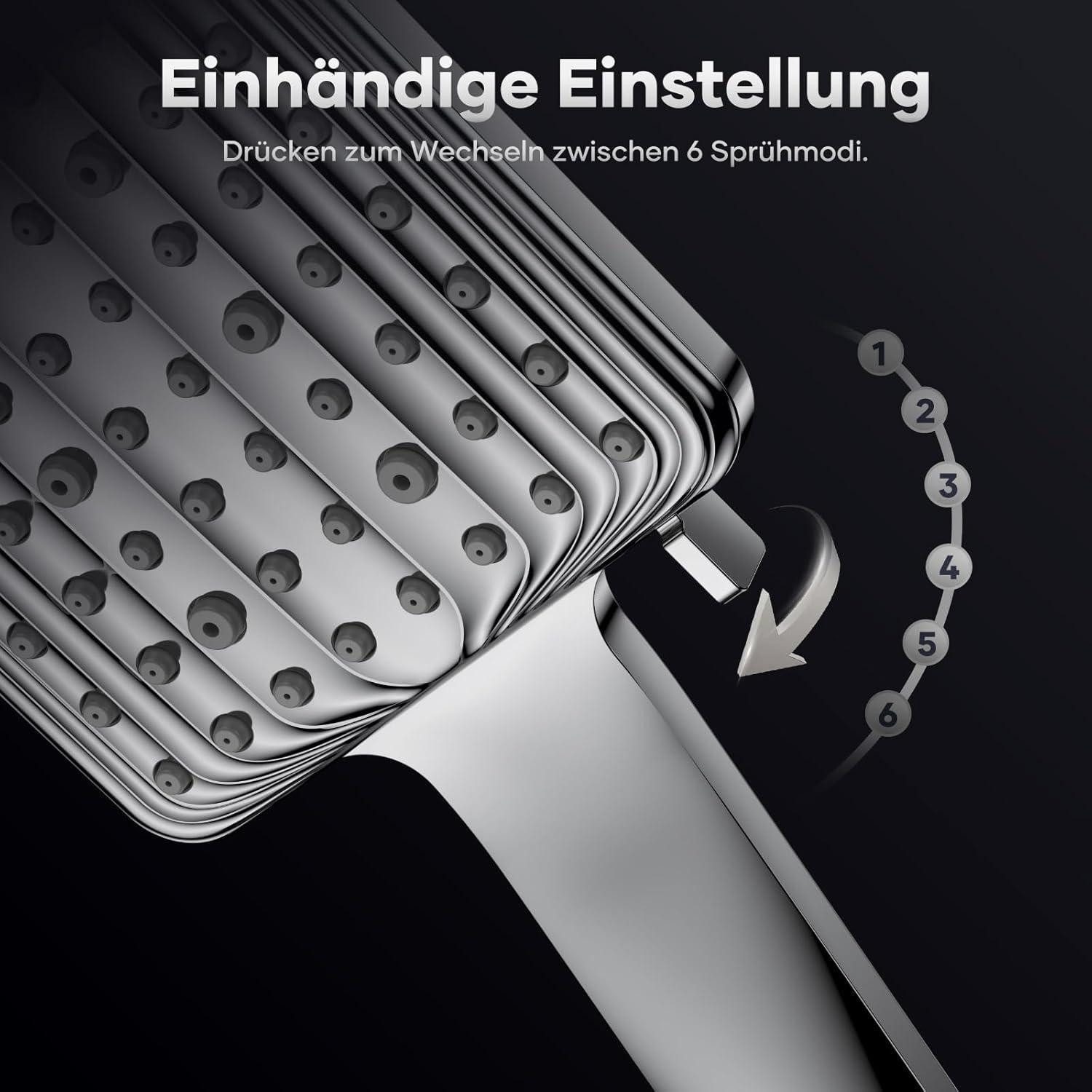 LuxusKollektion Regenduschkopf Duschkopf Regendusche Schlauch 1,8m Silber Duschkopf mit Schlauch 1.6m