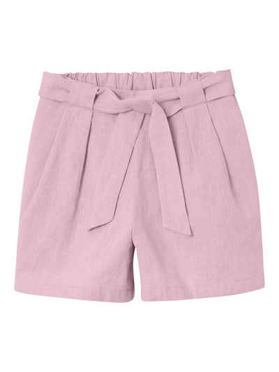 Name It Shorts Mädchen Gittermuster Shorts mit Kordelzug 7472 in Pink