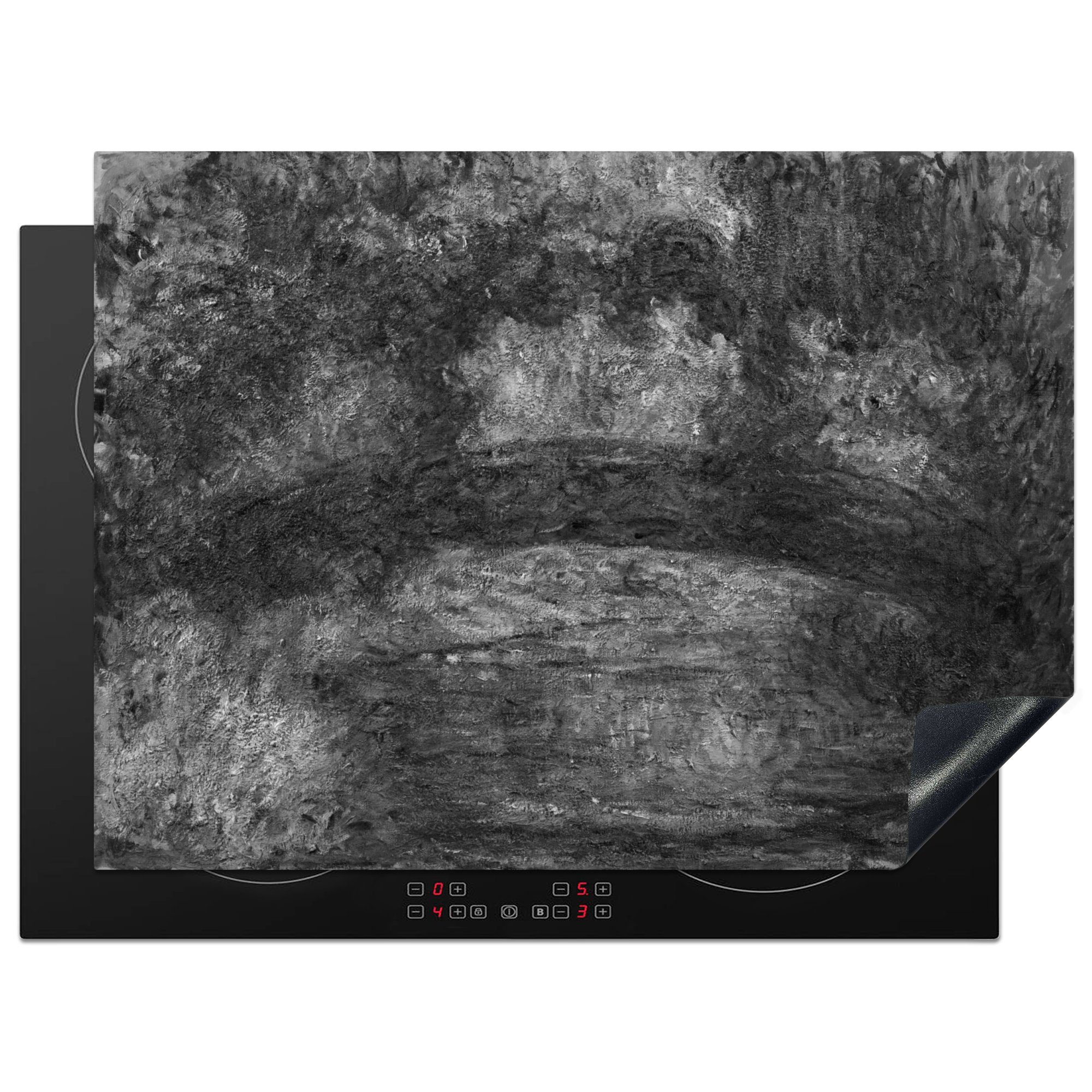 MuchoWow Herdblende-/Abdeckplatte Die japanische Brücke von Giverny - Gemälde von Claude Monet in, Vinyl, (1 tlg), 70x52 cm, Mobile Arbeitsfläche nutzbar, Ceranfeldabdeckung
