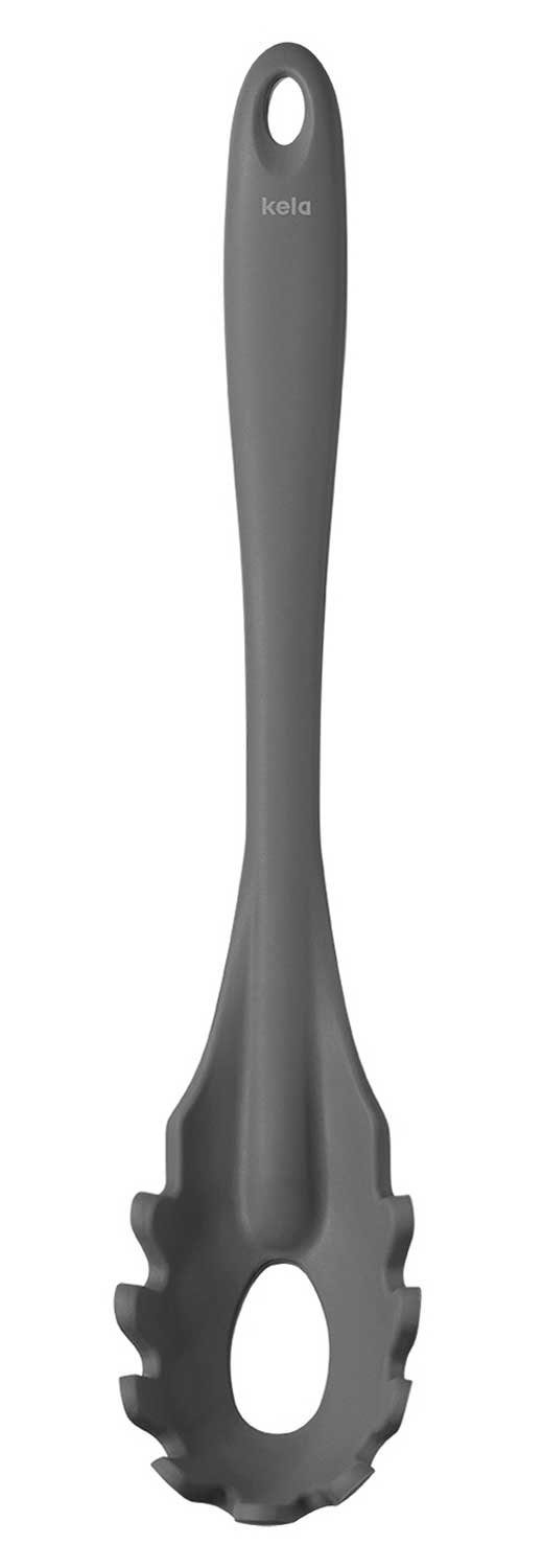 kela Ложки для макарон Spaghettilöffel TOM, Grau, L 29 cm, Silikon, mit Aufhänge-Öse, temperaturbeständig