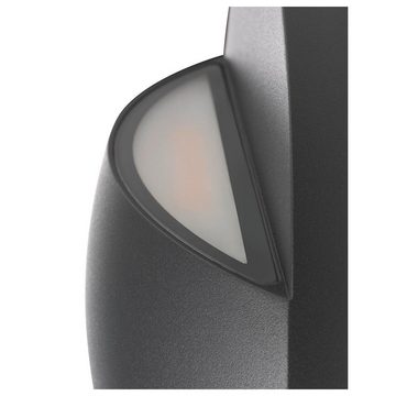 SLV LED Außen-Wandleuchte LED Wandleuchte Lid in Anthrazit 2x 14W 3000lm IP65 rund, keine Angabe, Leuchtmittel enthalten: Ja, fest verbaut, LED, warmweiss, Aussenlampe, Aussenwandleuchte, Outdoor-Leuchte