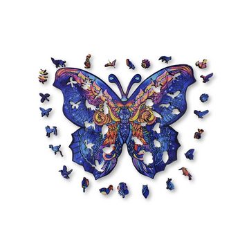 ANIWOOD Konturenpuzzle ANIWOOD,Schmetterling,Holz,mehrfarbig, 200 Puzzleteile, Größe L (36,6 x 28,5 x 0,5 cm)