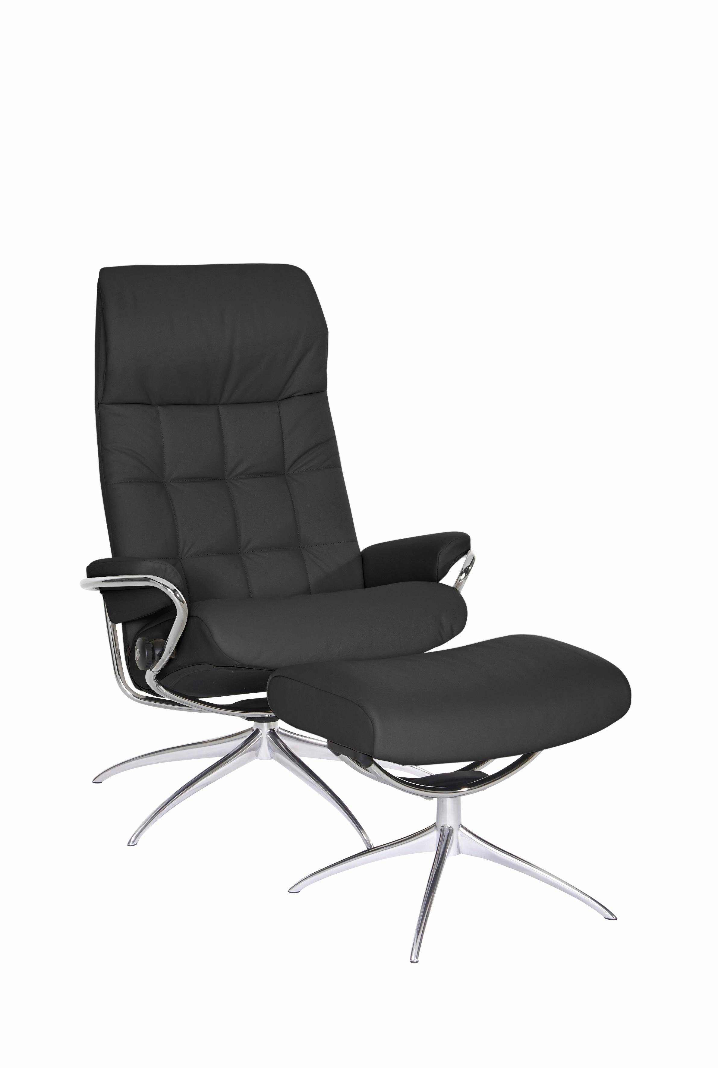 Stressless® Relaxsessel London (Set, Relaxsessel mit Hocker), mit Hocker, High Back, mit Star Base, Gestell Chrom