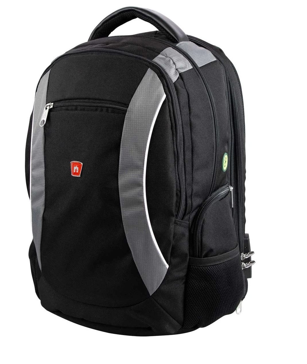 Traveller Laptoprucksack 36 Liter Tages- Cityrucksack Zahlenschloss 17" Fach Trolley-Fix Gurt, aus recyceltem Material