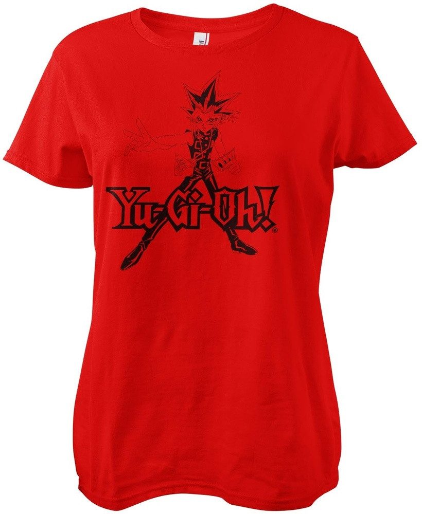 Yu-Gi-Oh T-Shirt Yo-Gi-Oh! Red Outlines Girly Tee