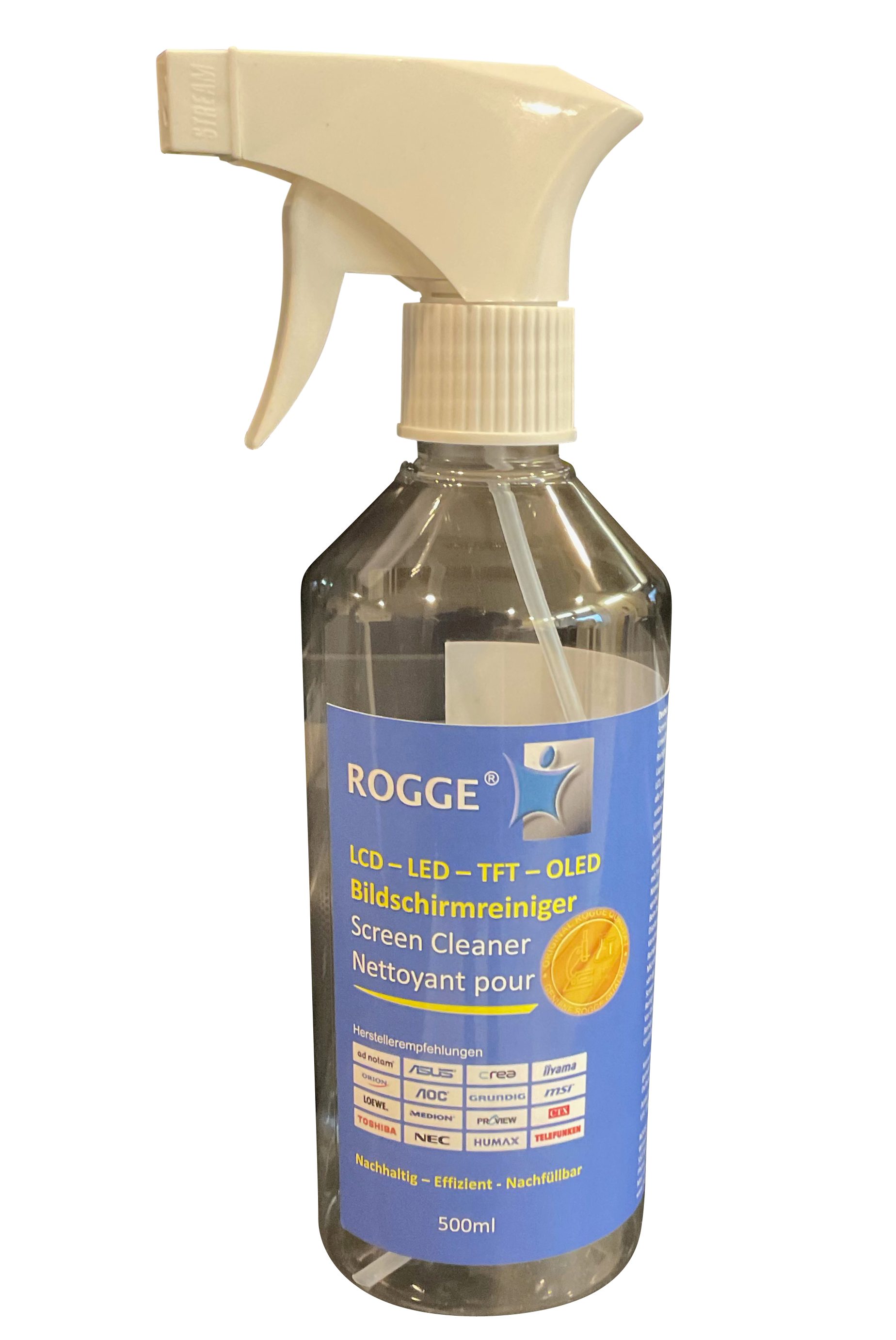 Rogge Reinigungs-Set ROGGE 500ml Microfasertuch, Bildschirmreiniger (1-St) inkl